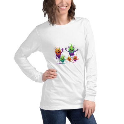 Splatty Squad Women’s Long Sleeve Shirt – Colorful Monster Crew Art