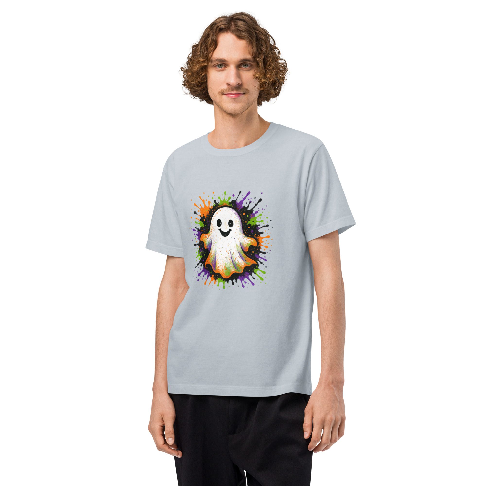 Happy Ghost Splash Unisex Oversized T-Shirt - Image 8