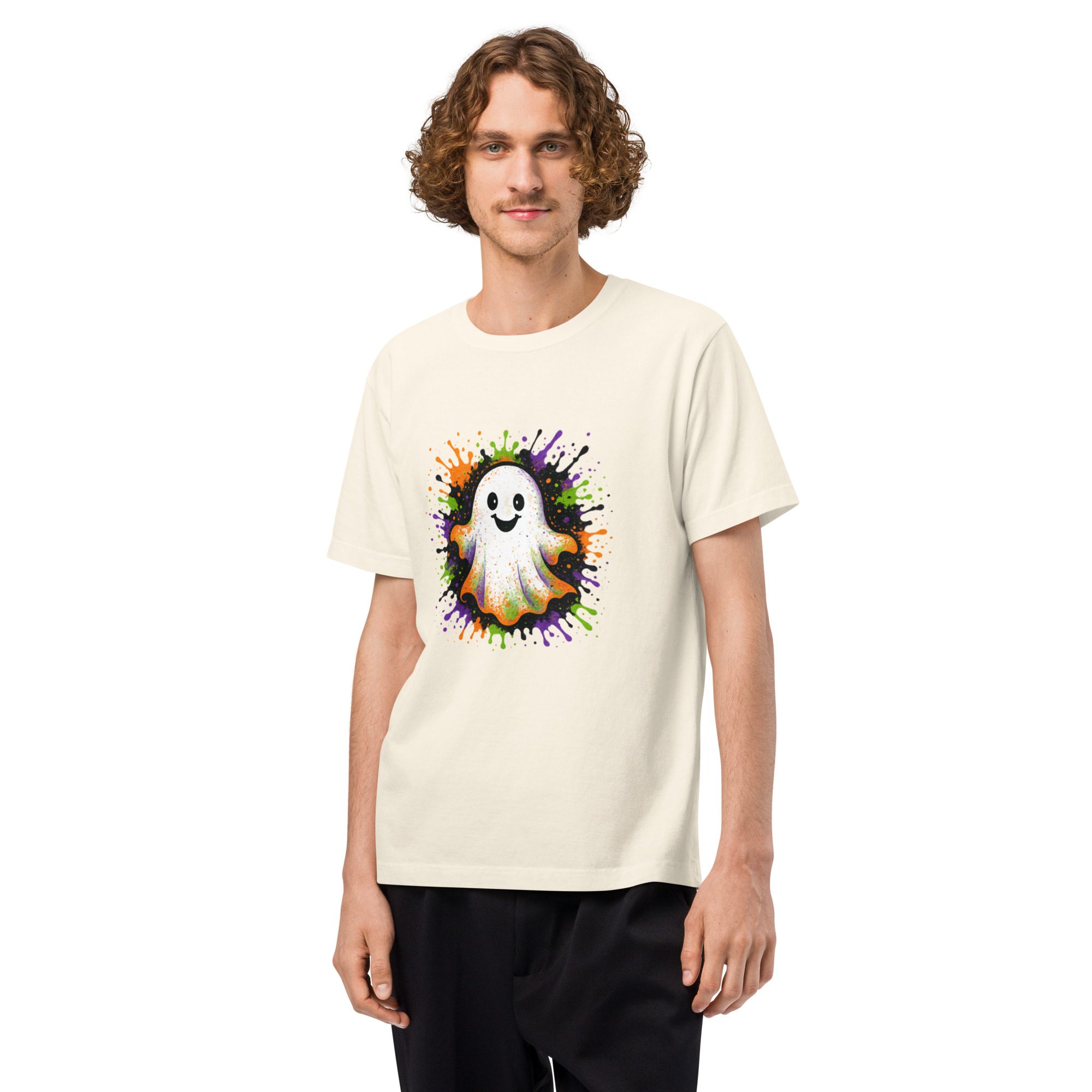 Happy Ghost Splash Unisex Oversized T-Shirt - Image 11