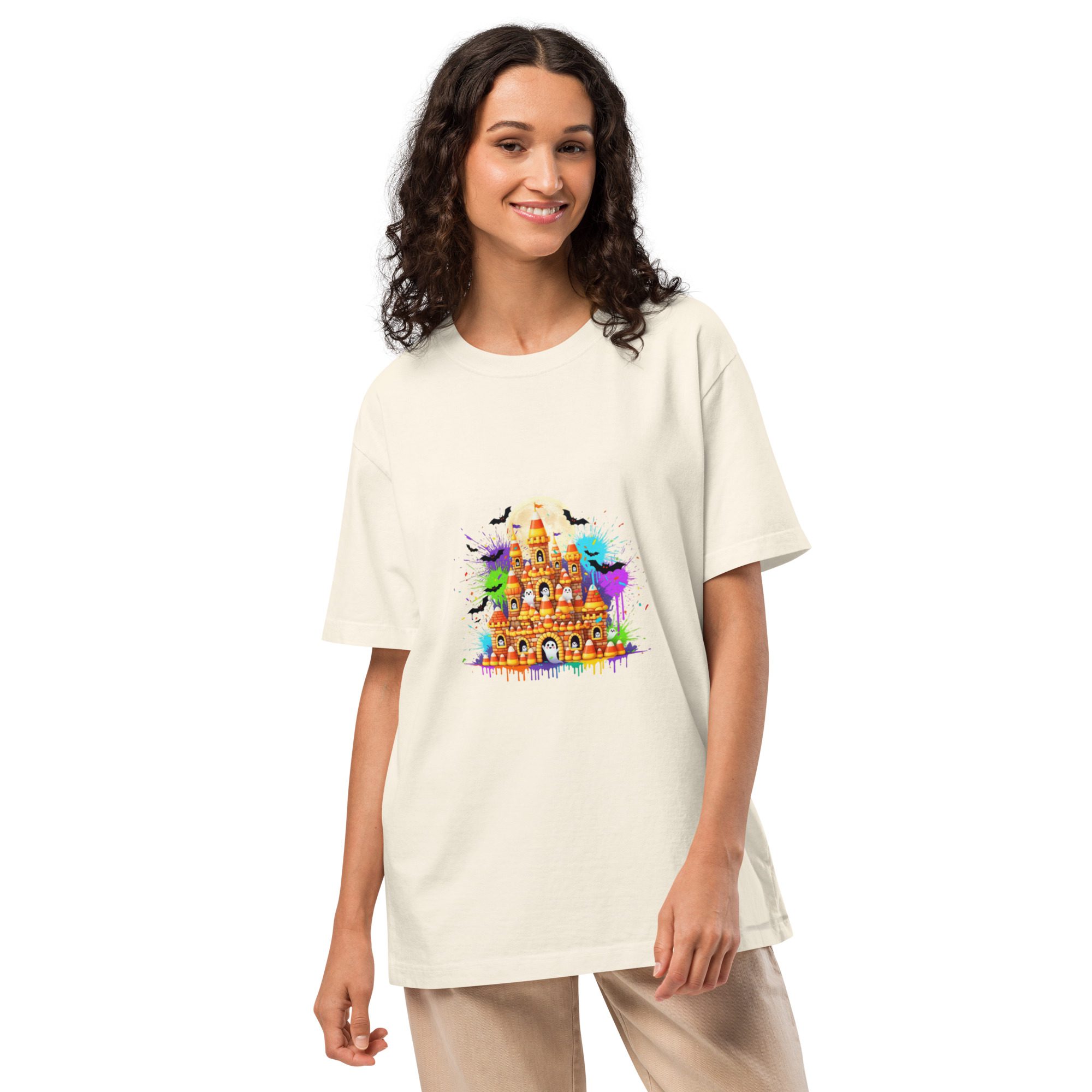 Haunted Castle Halloween Tee – Oversized Unisex - Image 5