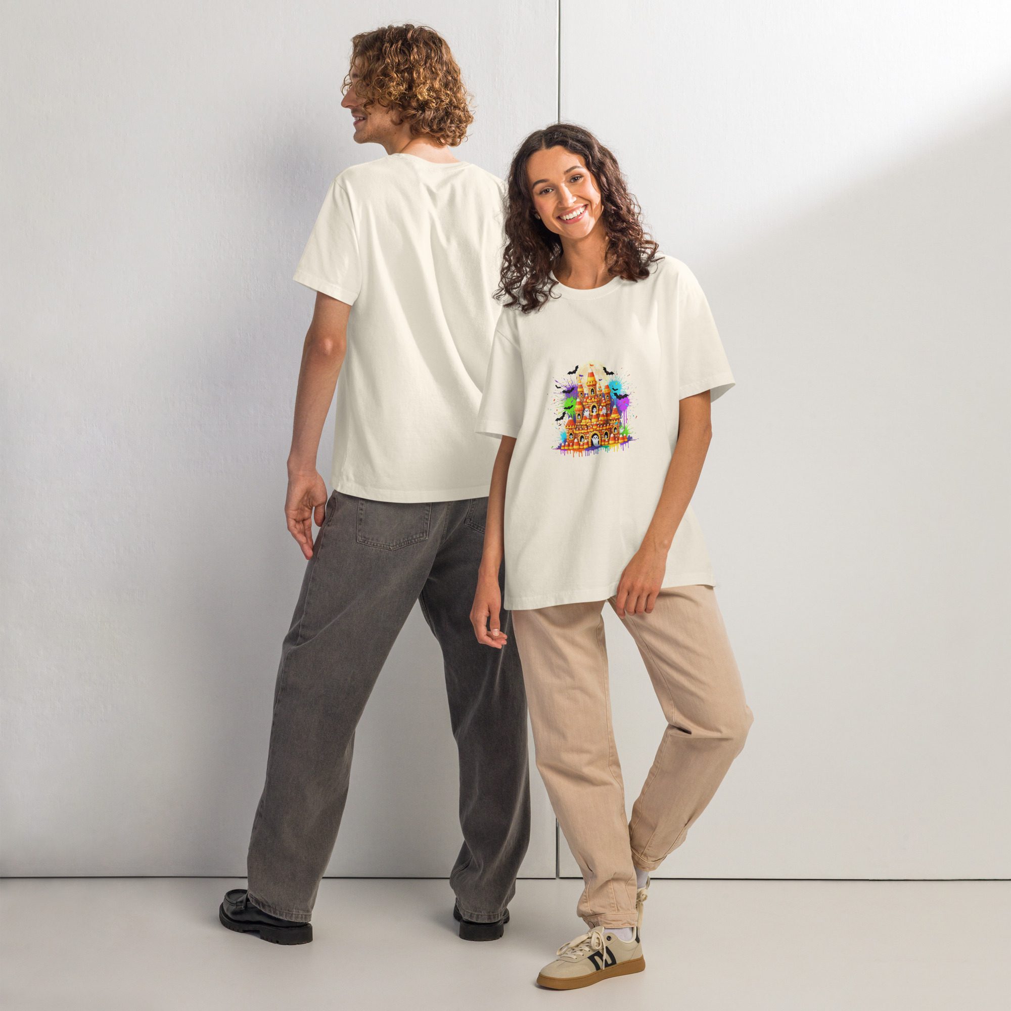 Haunted Castle Halloween Tee – Oversized Unisex - Image 7