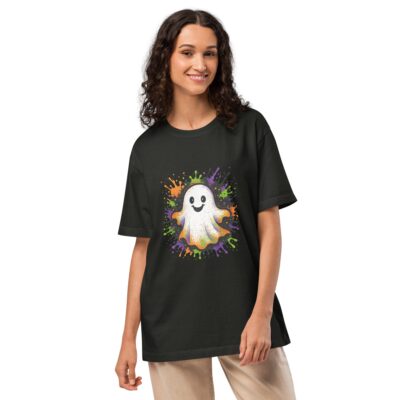 Happy Ghost Splash Unisex Oversized T-Shirt