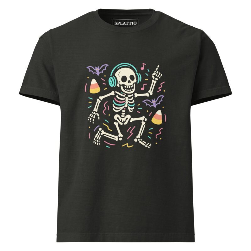 Party Skeleton Oversized Tee – Halloween Vibes Unisex T-Shirt - Image 4