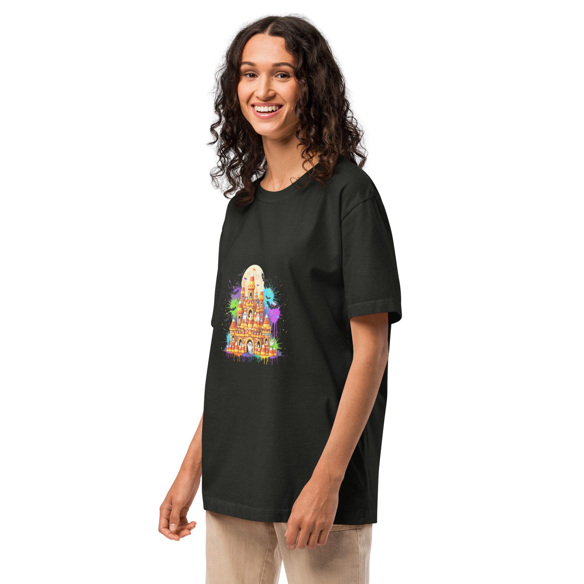 Haunted Castle Halloween Tee – Oversized Unisex - Image 2