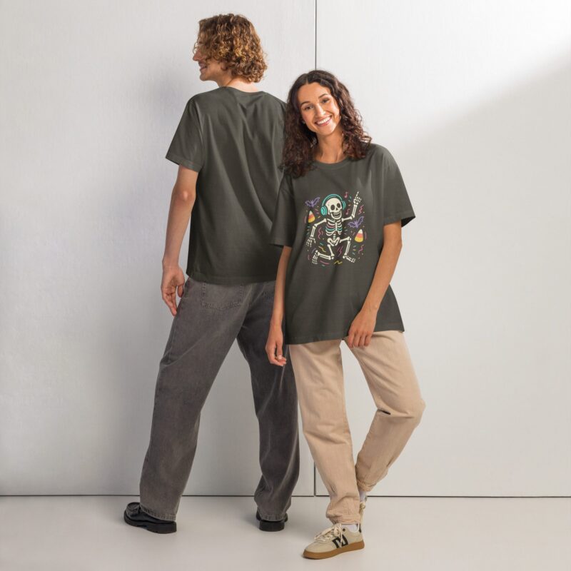 Party Skeleton Oversized Tee – Halloween Vibes Unisex T-Shirt - Image 16