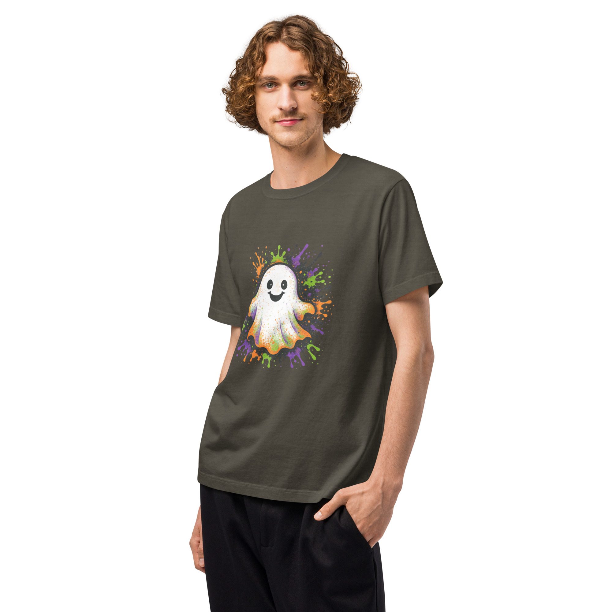 Happy Ghost Splash Unisex Oversized T-Shirt - Image 6