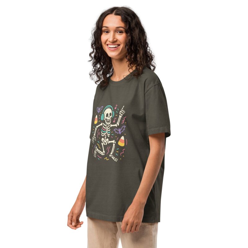 Party Skeleton Oversized Tee – Halloween Vibes Unisex T-Shirt - Image 11