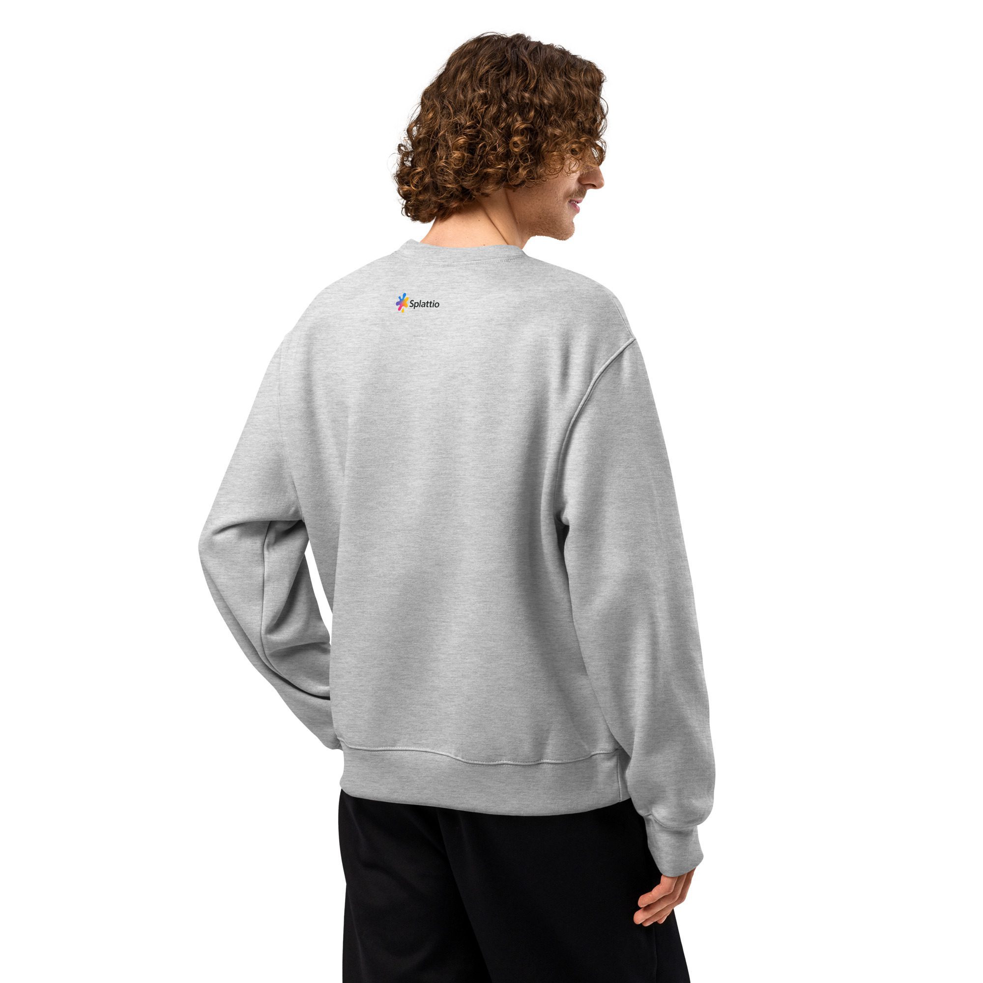 Happy Ghost Splash Oversized Heavyweight Unisex Sweatshirt - Image 9