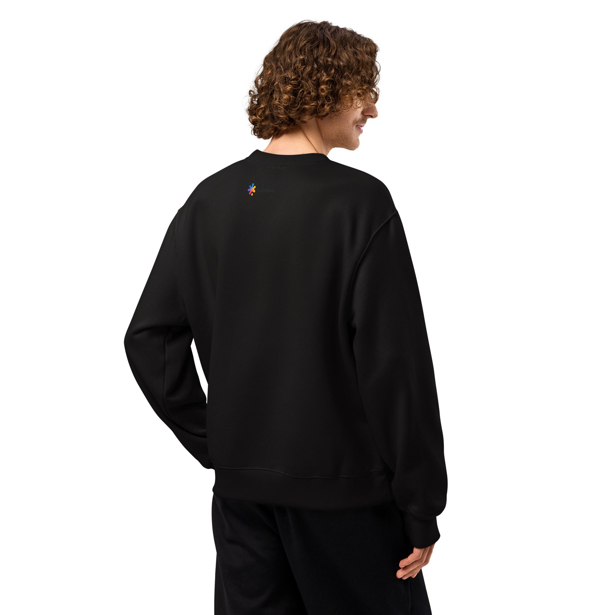 Happy Ghost Splash Oversized Heavyweight Unisex Sweatshirt - Image 3