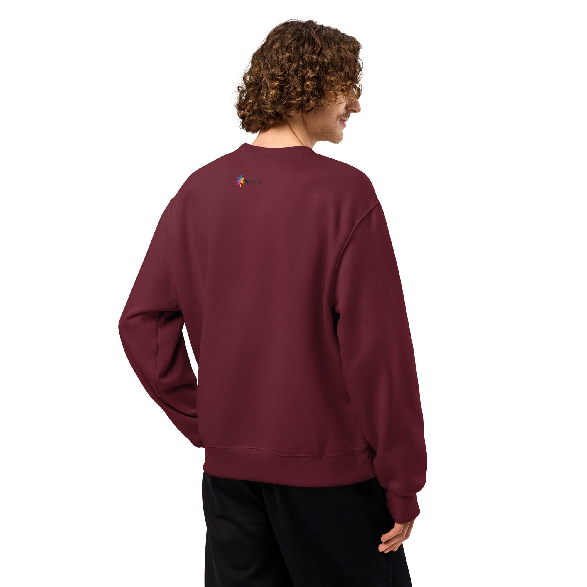Happy Ghost Splash Oversized Heavyweight Unisex Sweatshirt - Image 7