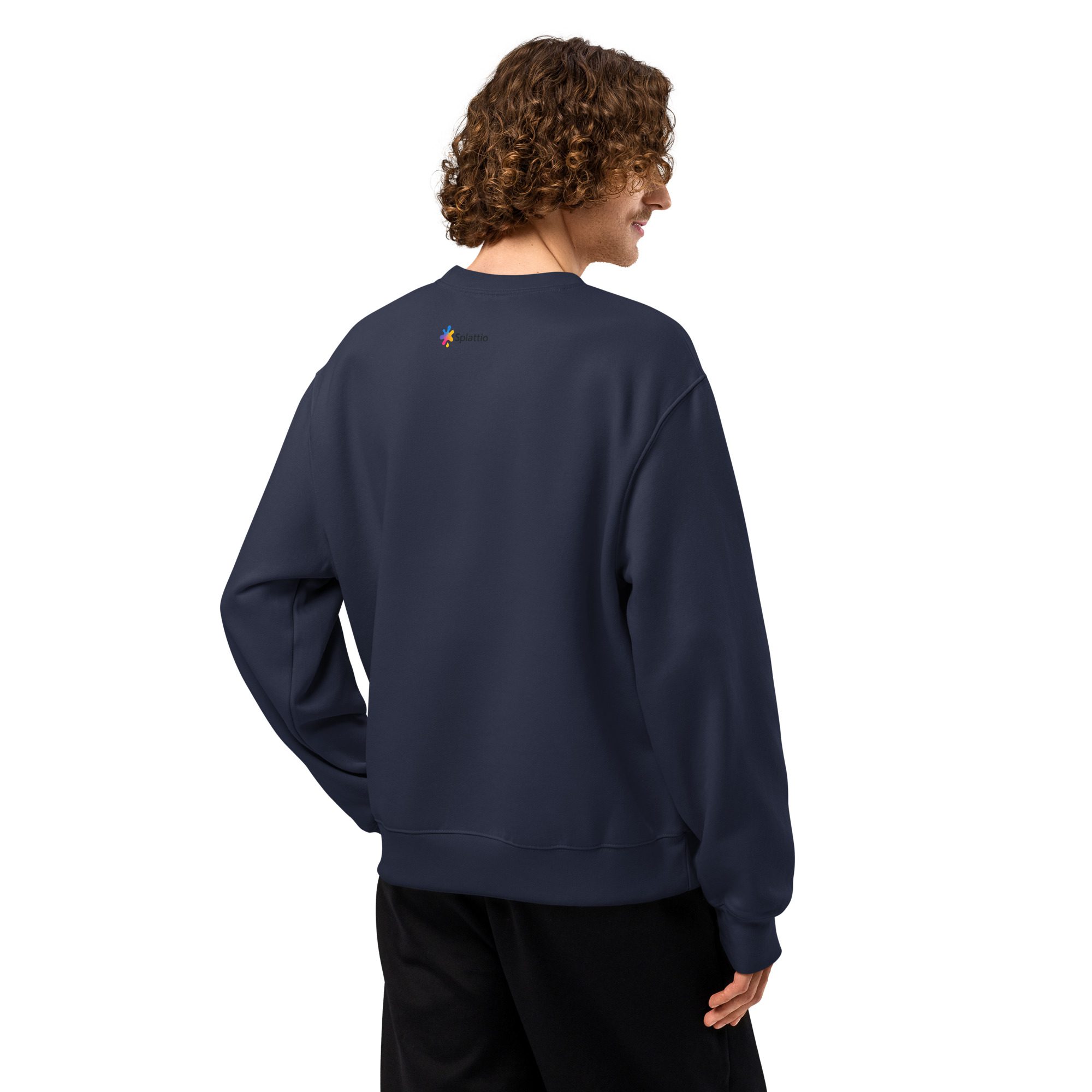 Happy Ghost Splash Oversized Heavyweight Unisex Sweatshirt - Image 5
