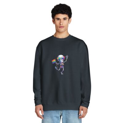 Rainbow Skeleton Dance Unisex Crewneck Sweatshirt | Pride & Halloween Pullover