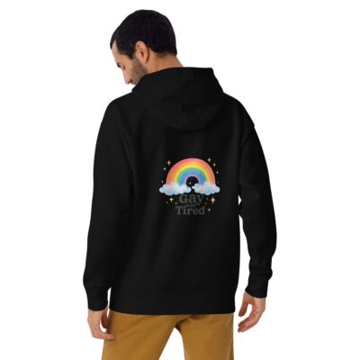 Unisex Hoodie – “Gay and Tired” Rainbow Edition