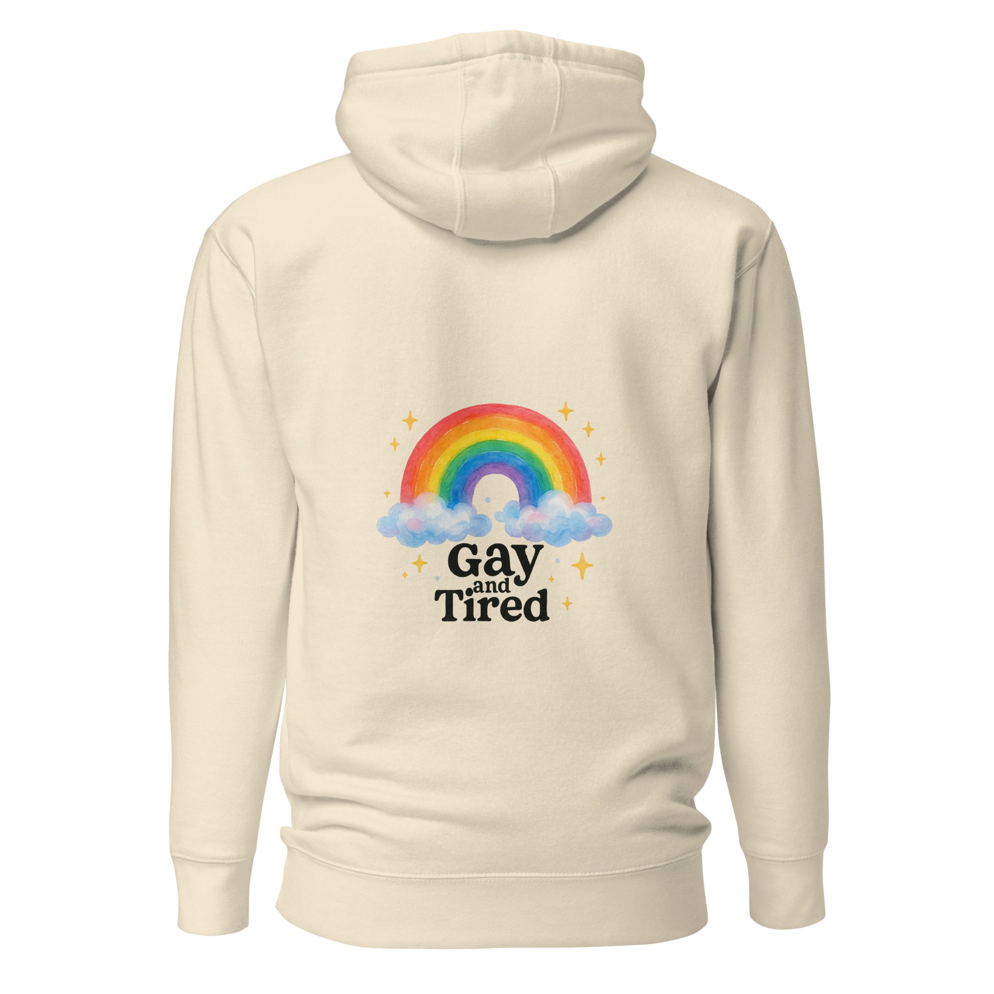 Unisex Hoodie – “Gay and Tired” Rainbow Edition - Image 17