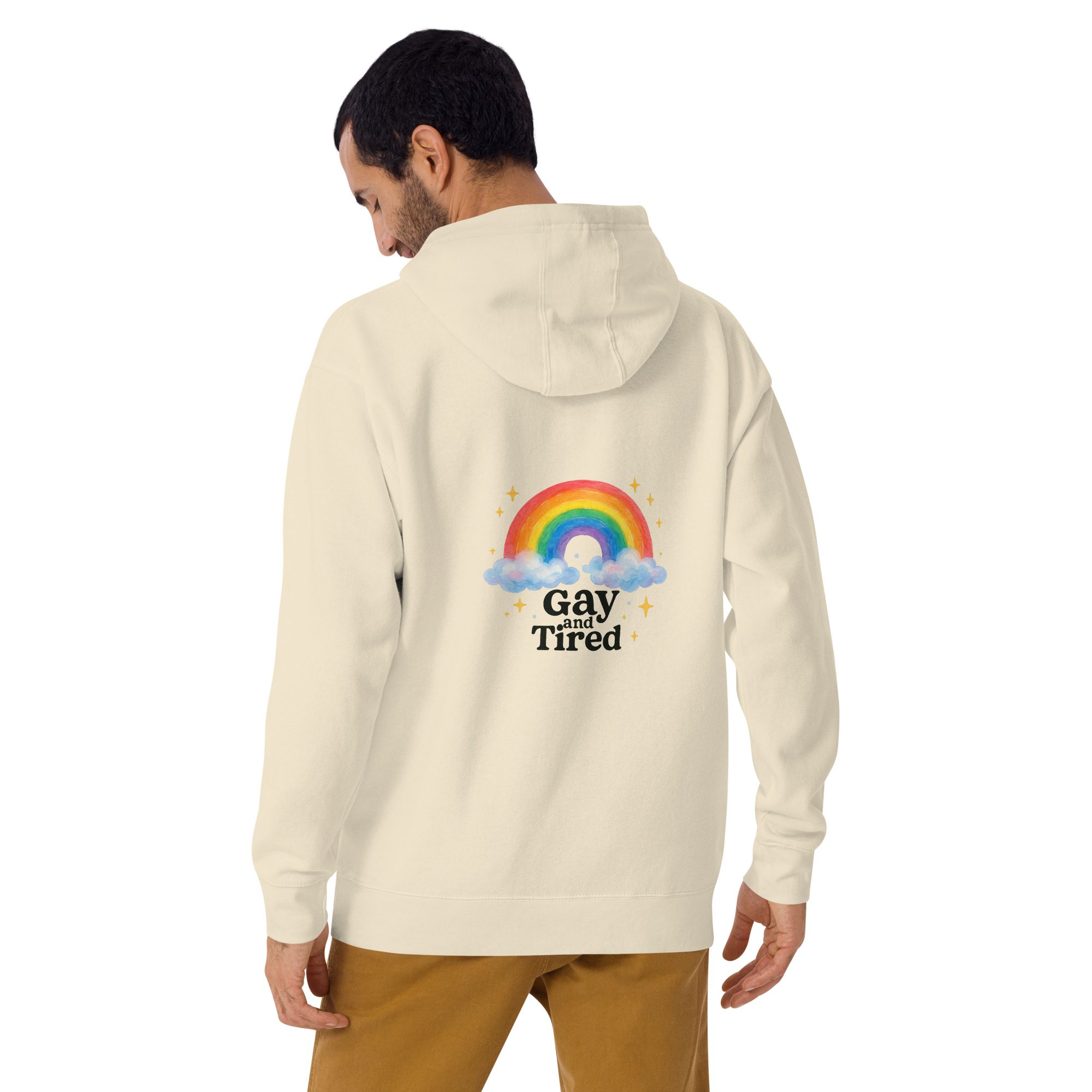 Unisex Hoodie – “Gay and Tired” Rainbow Edition - Image 18