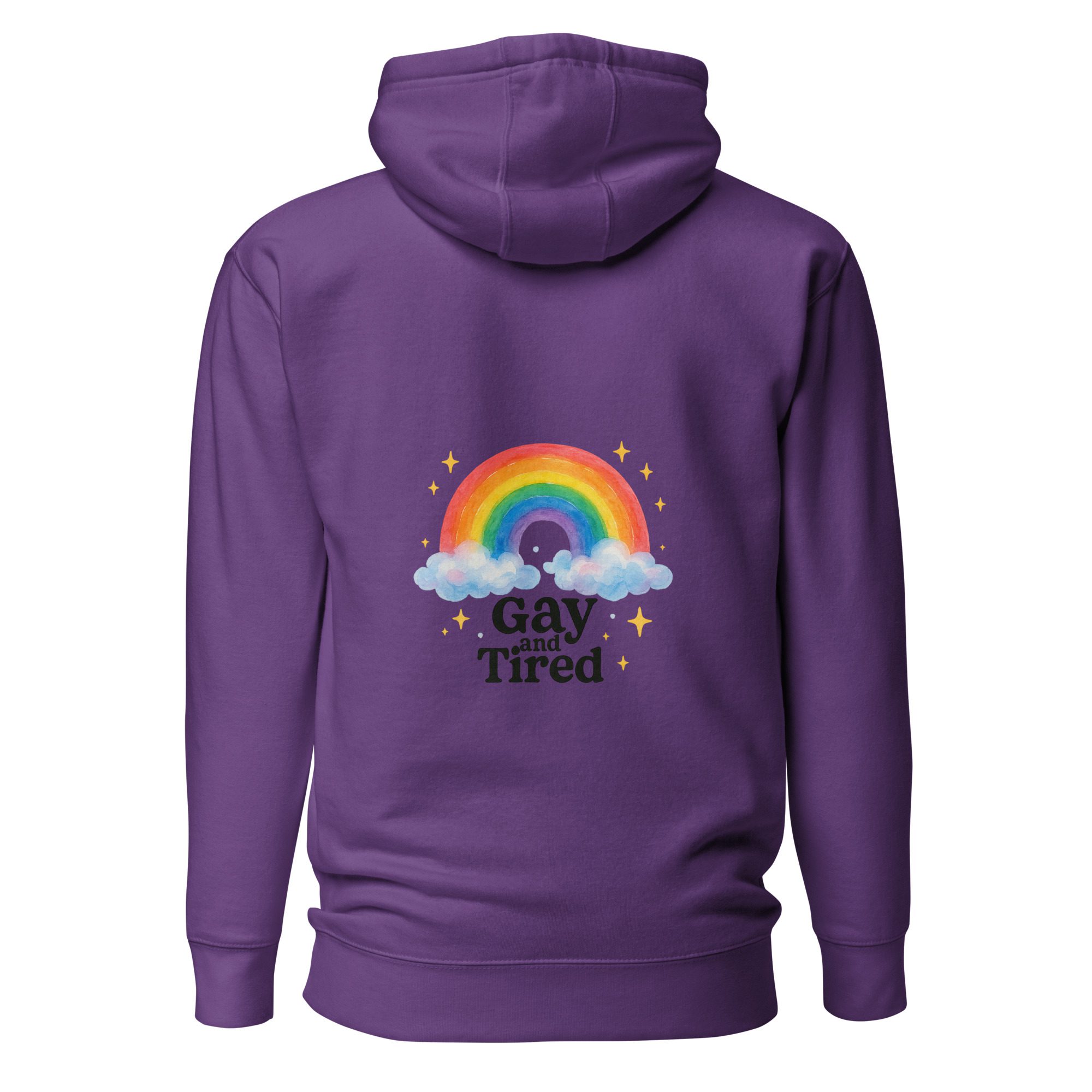 Unisex Hoodie – “Gay and Tired” Rainbow Edition - Image 6