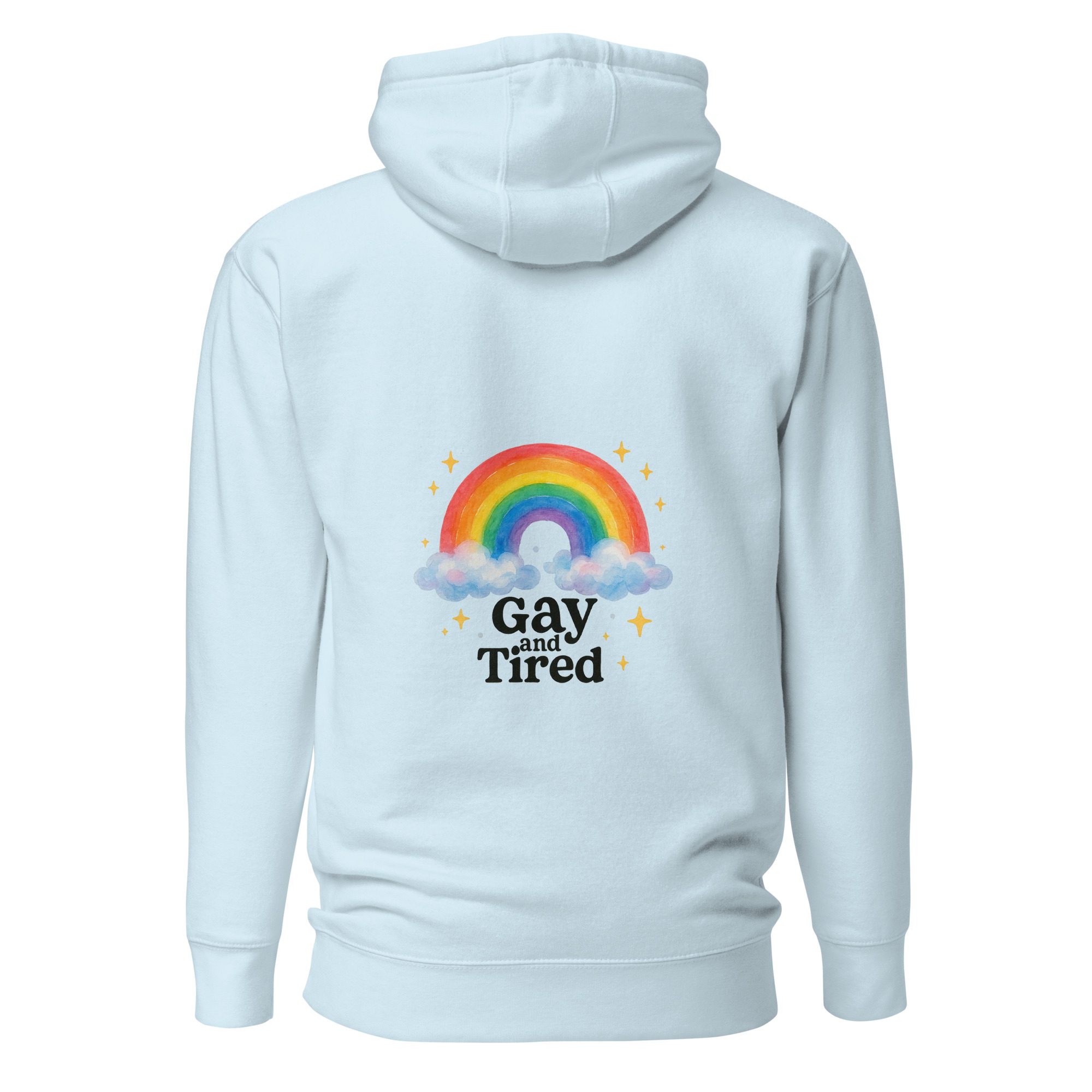Unisex Hoodie – “Gay and Tired” Rainbow Edition - Image 14