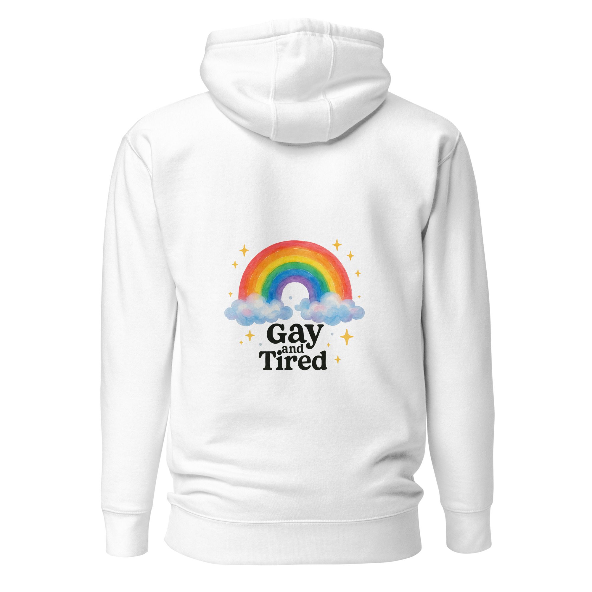 Unisex Hoodie – “Gay and Tired” Rainbow Edition - Image 20