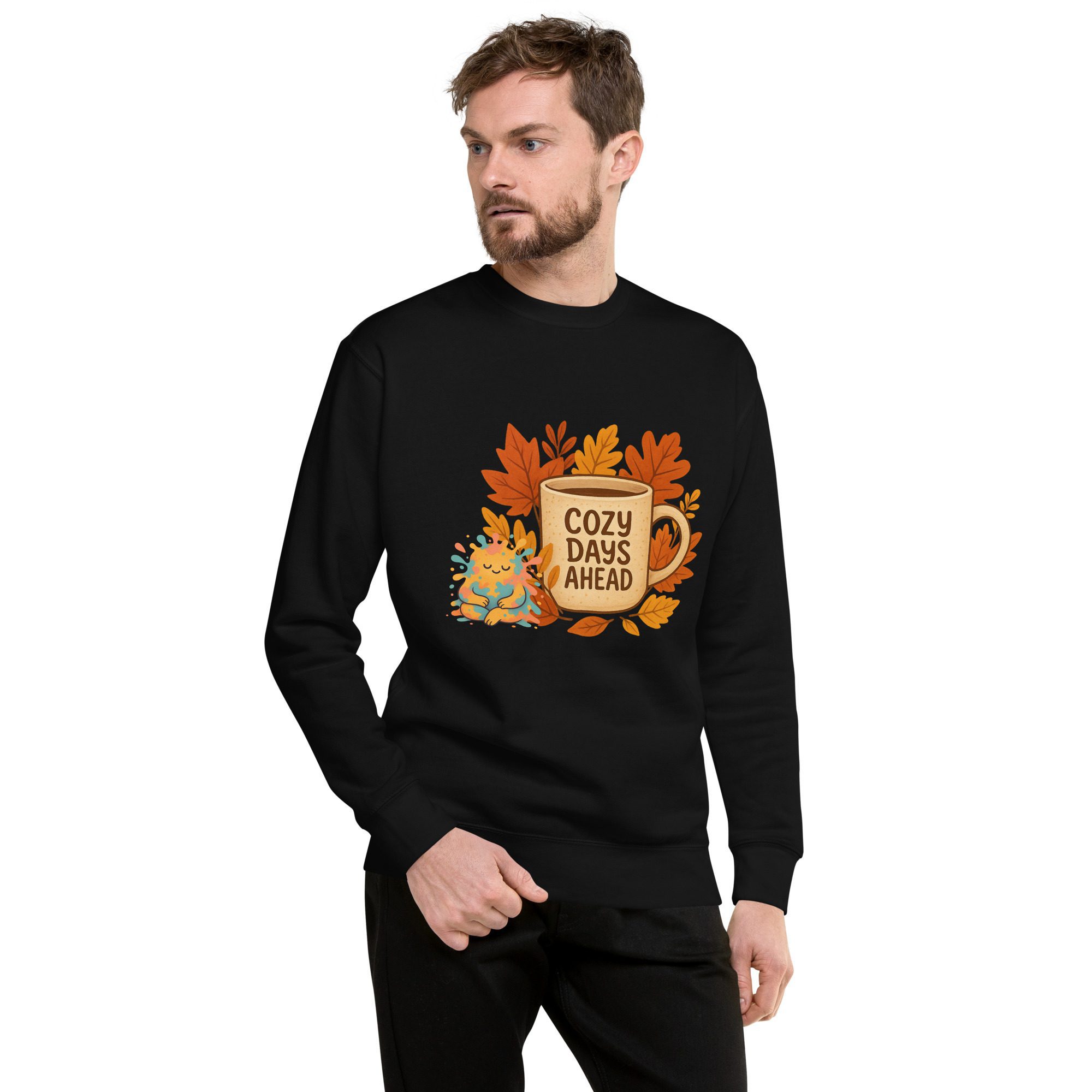 Cozy Days & Splatty Vibes Autumn Unisex Sweatshirt - Image 4