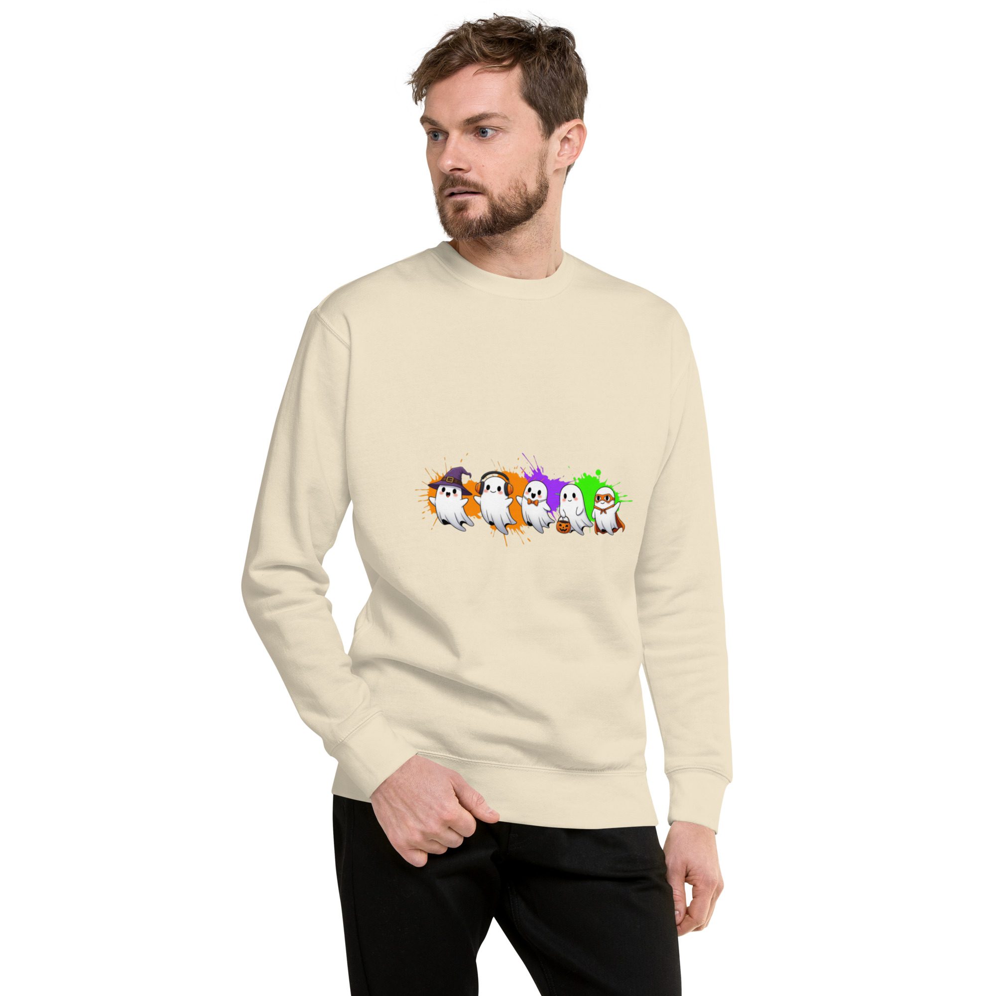 Ghostly Gathering Halloween Sweatshirt – Cozy Unisex Spooky Crewneck - Image 27