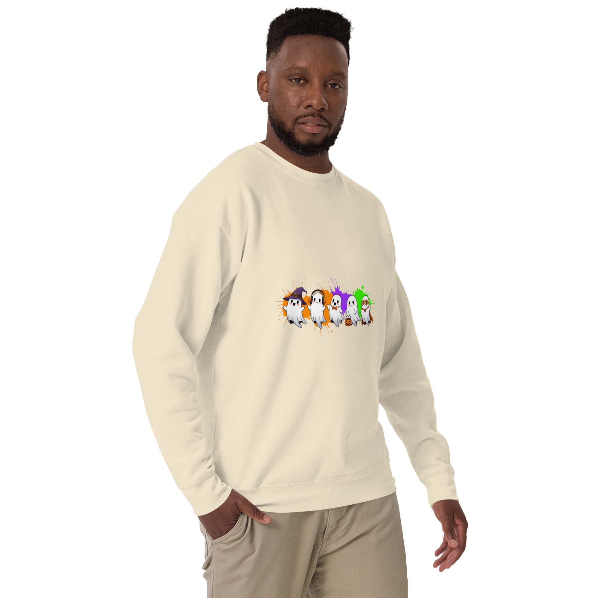Ghostly Gathering Halloween Sweatshirt – Cozy Unisex Spooky Crewneck - Image 18