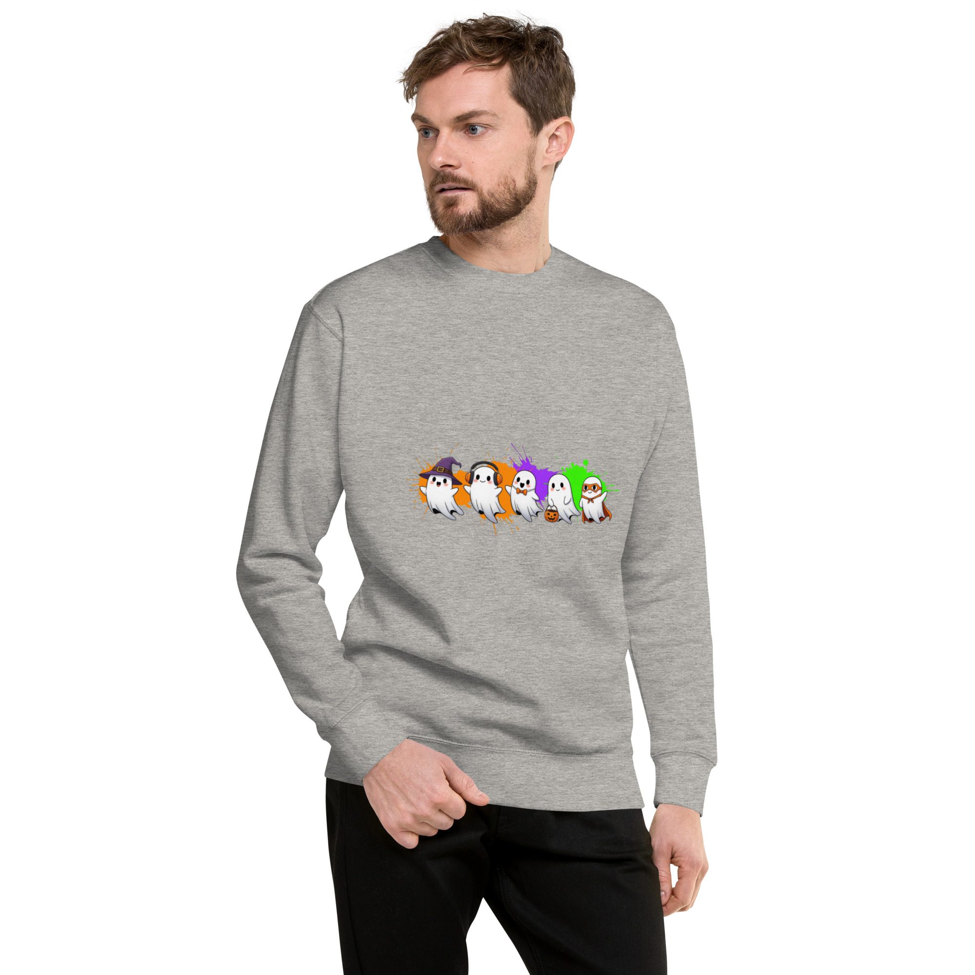 Ghostly Gathering Halloween Sweatshirt – Cozy Unisex Spooky Crewneck - Image 25