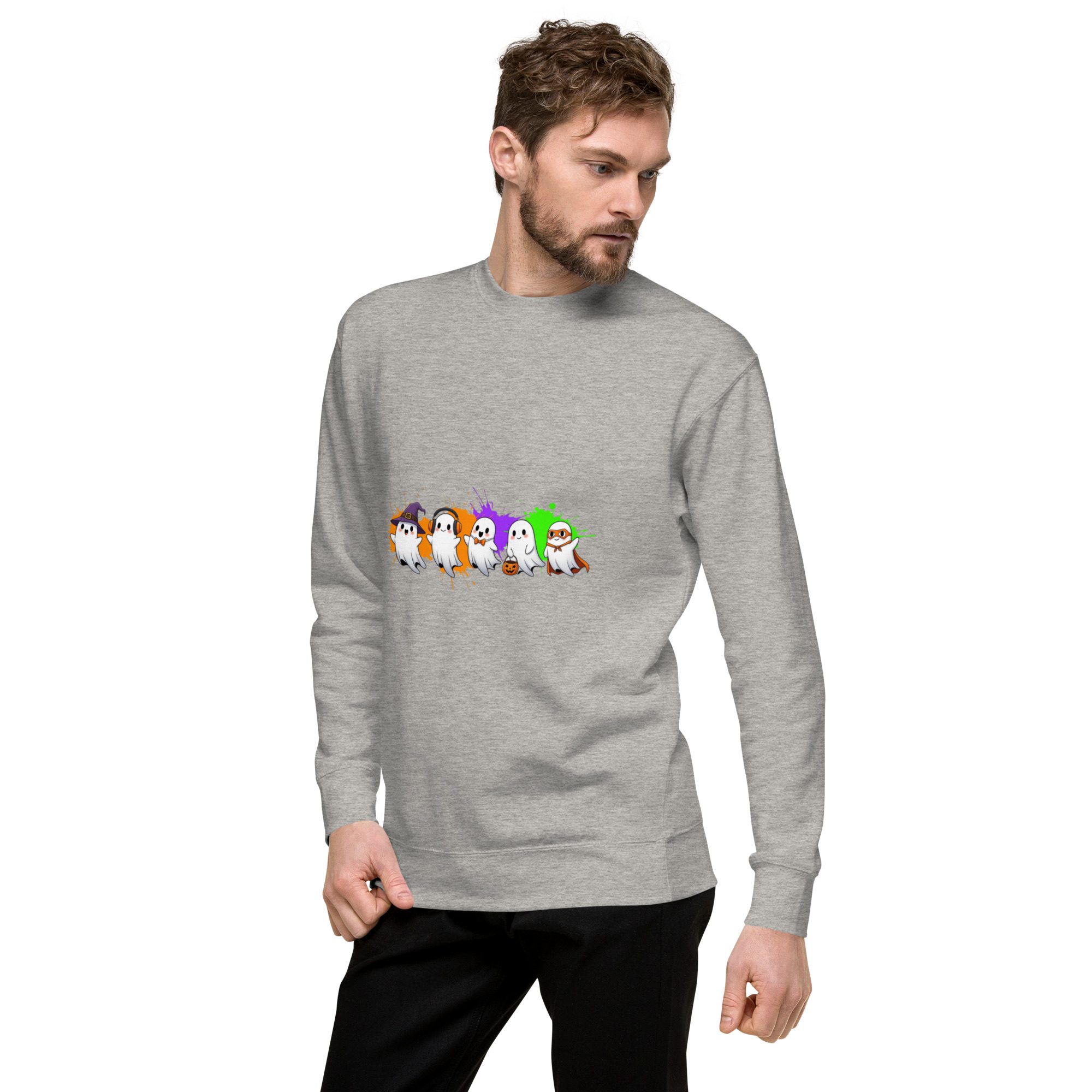 Ghostly Gathering Halloween Sweatshirt – Cozy Unisex Spooky Crewneck - Image 26