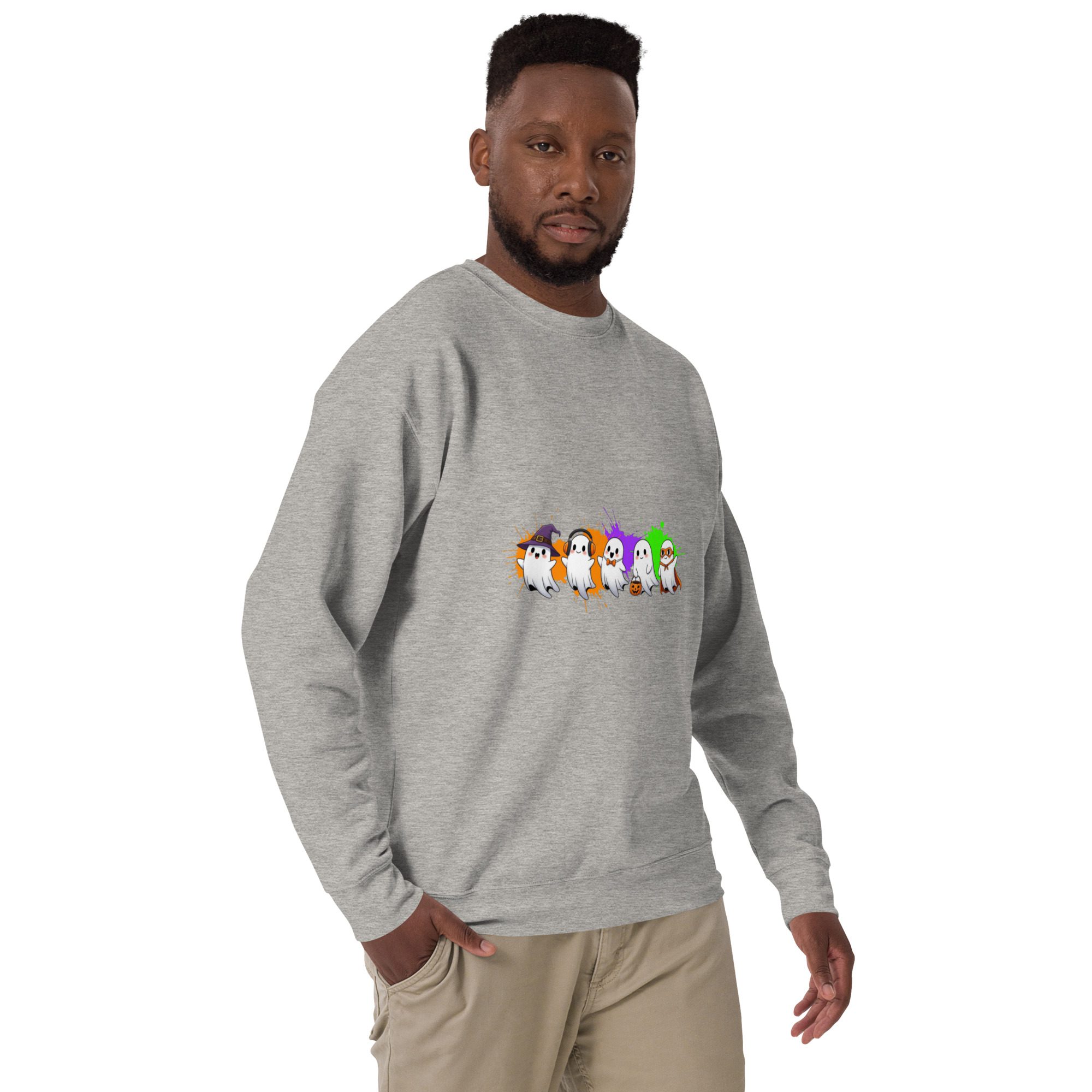 Ghostly Gathering Halloween Sweatshirt – Cozy Unisex Spooky Crewneck - Image 16