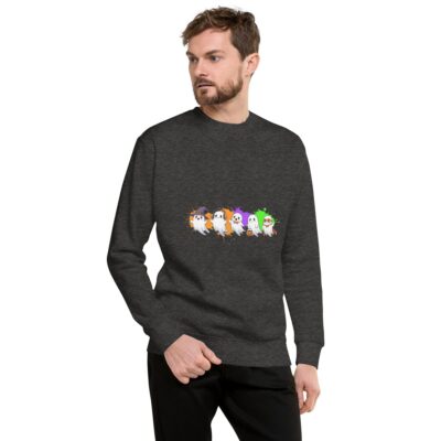 Ghostly Gathering Halloween Sweatshirt – Cozy Unisex Spooky Crewneck