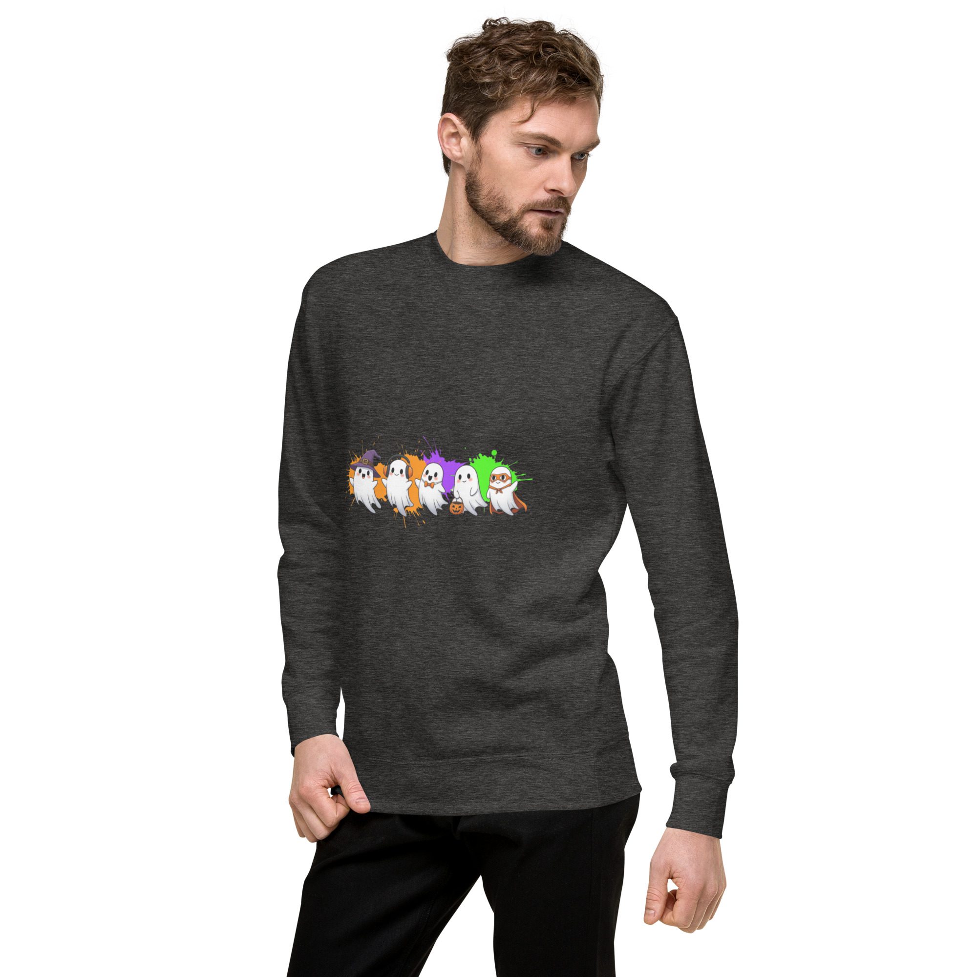 Ghostly Gathering Halloween Sweatshirt – Cozy Unisex Spooky Crewneck - Image 20