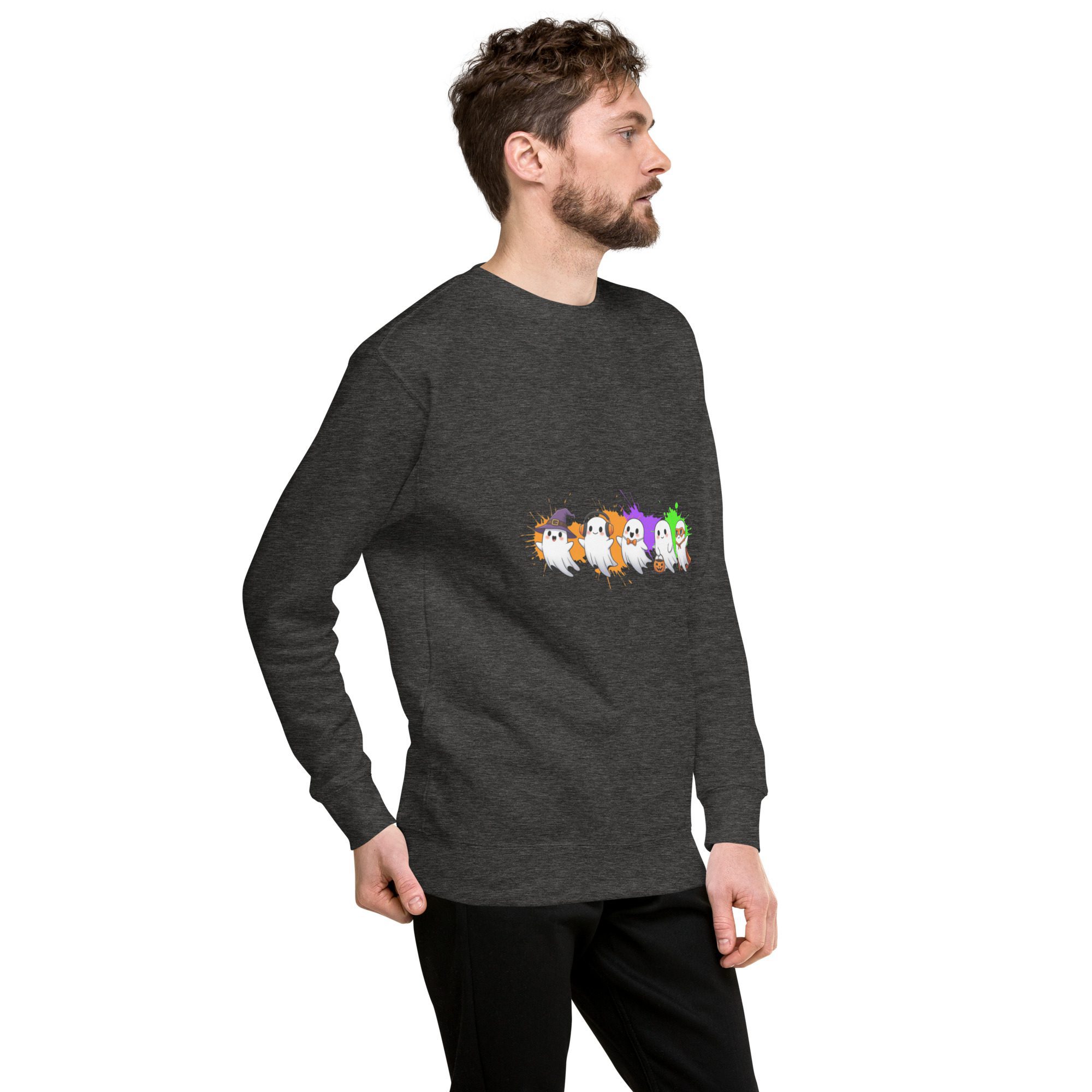 Ghostly Gathering Halloween Sweatshirt – Cozy Unisex Spooky Crewneck - Image 3