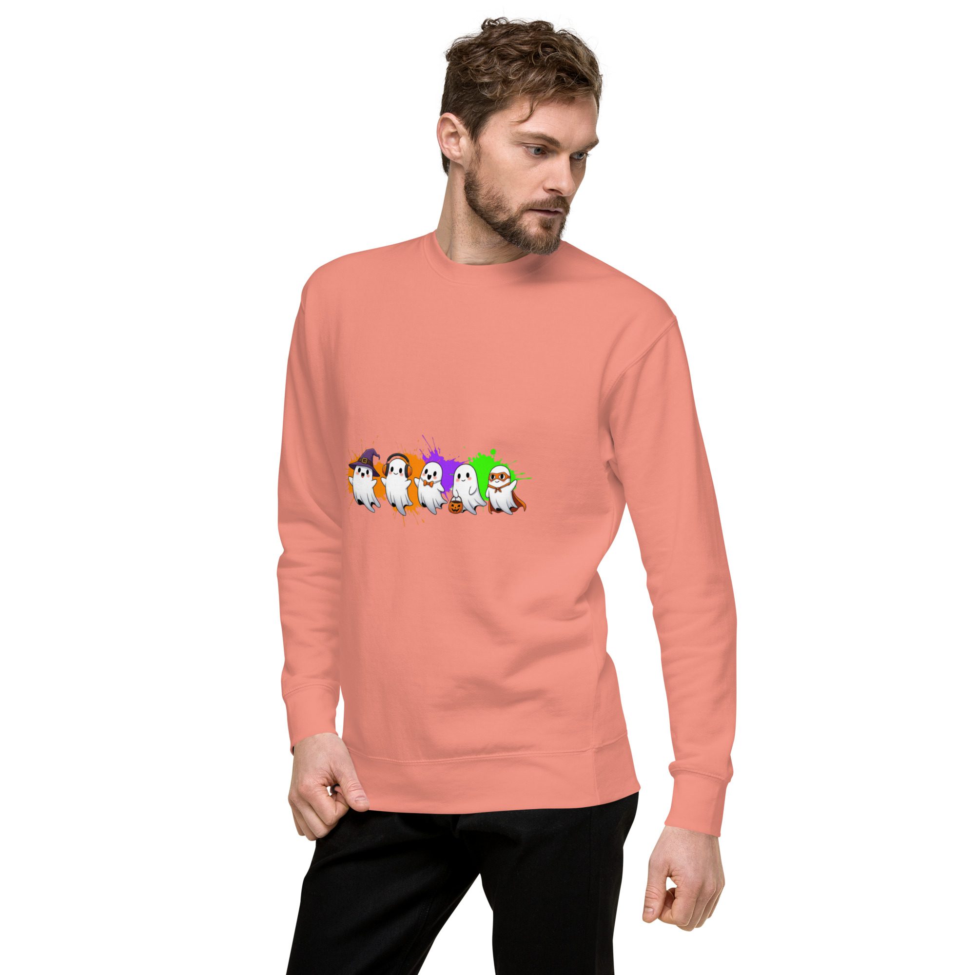 Ghostly Gathering Halloween Sweatshirt – Cozy Unisex Spooky Crewneck - Image 24