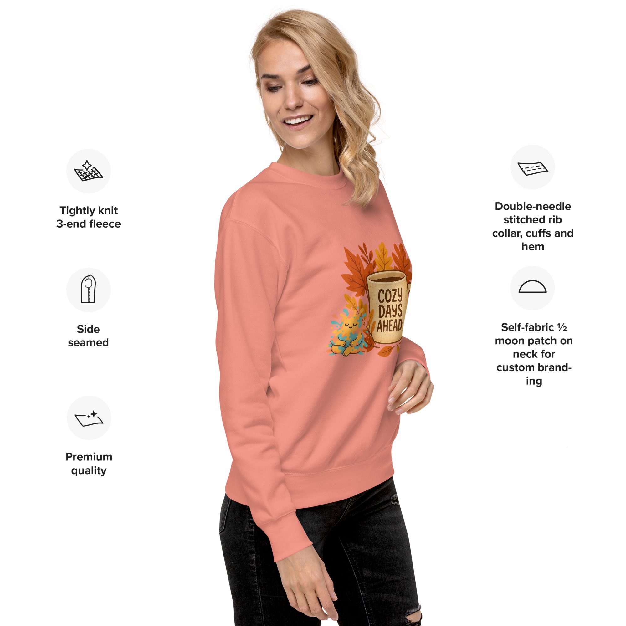 Cozy Days & Splatty Vibes Autumn Unisex Sweatshirt - Image 5