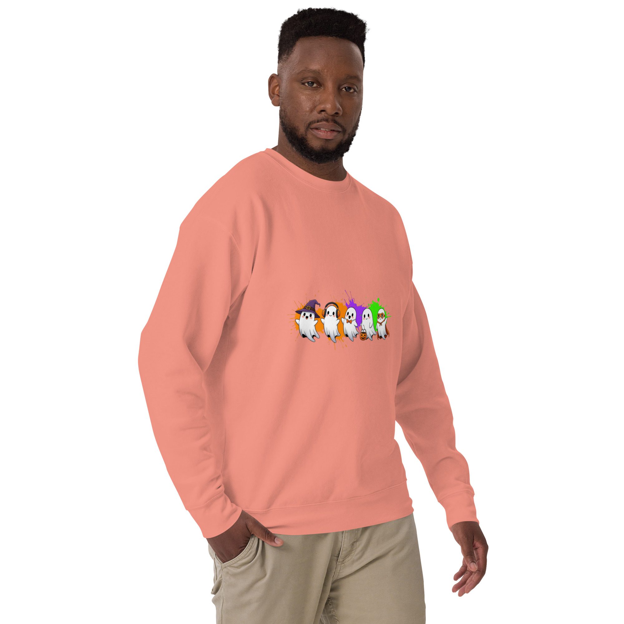 Ghostly Gathering Halloween Sweatshirt – Cozy Unisex Spooky Crewneck - Image 15