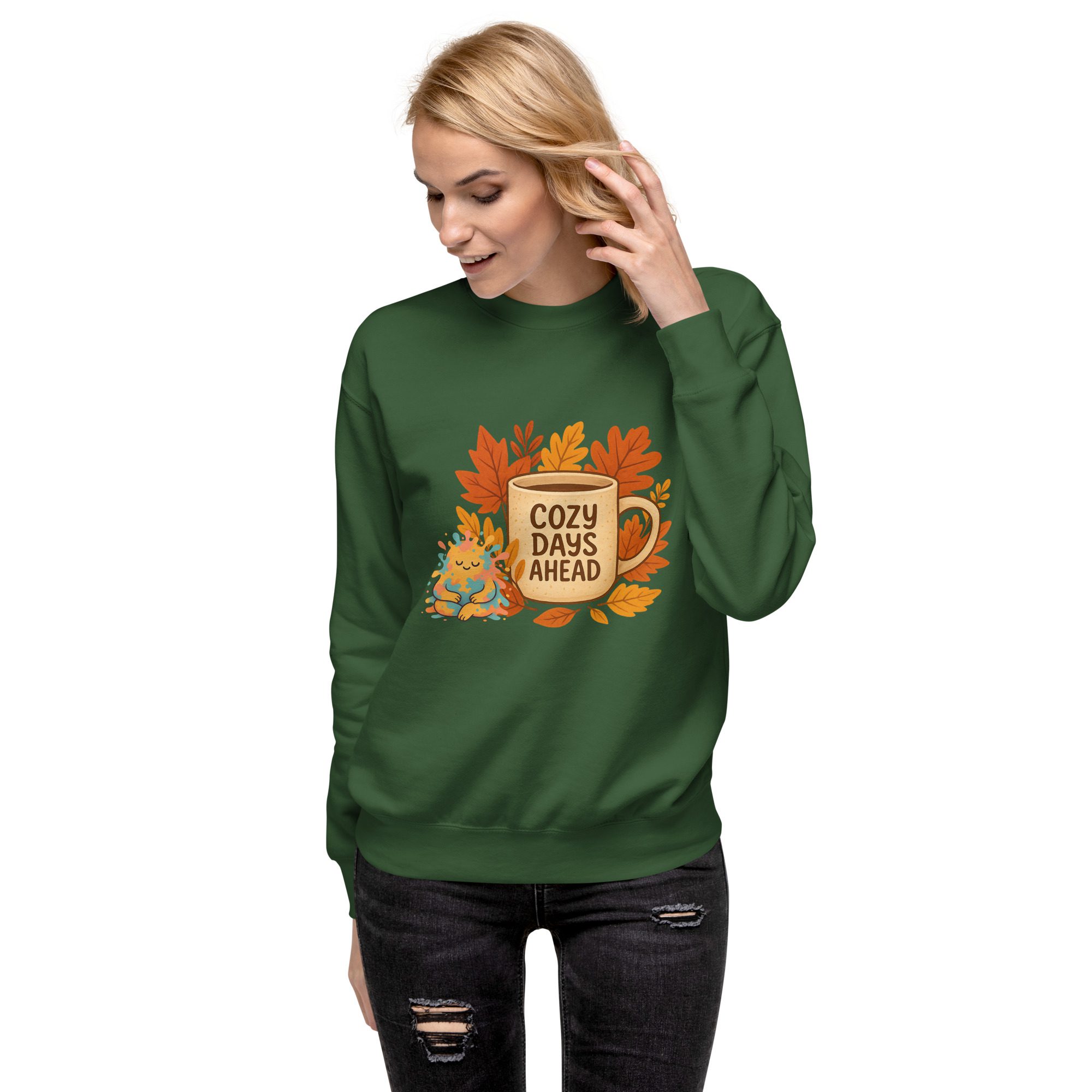 Cozy Days & Splatty Vibes Autumn Unisex Sweatshirt - Image 13
