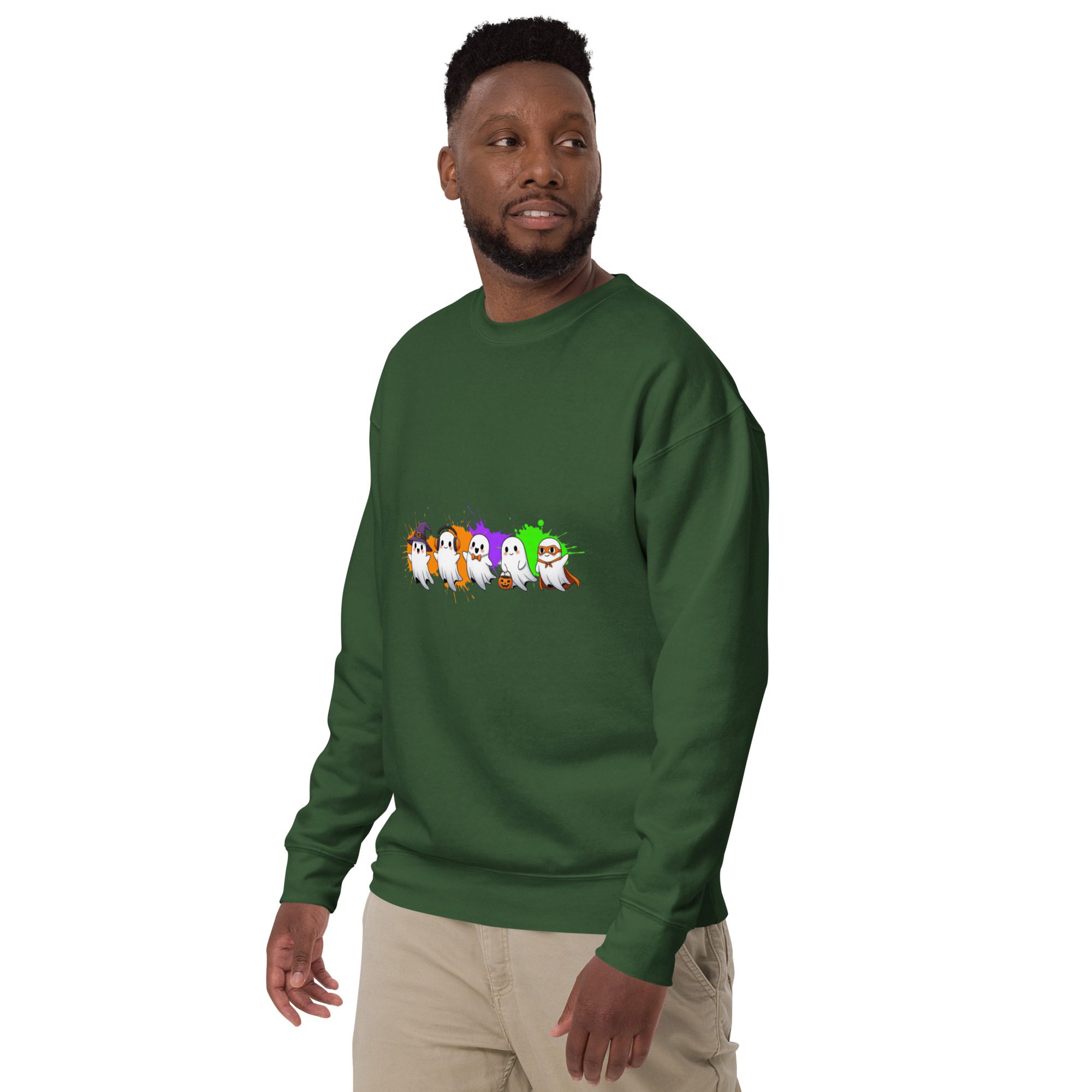 Ghostly Gathering Halloween Sweatshirt – Cozy Unisex Spooky Crewneck - Image 13
