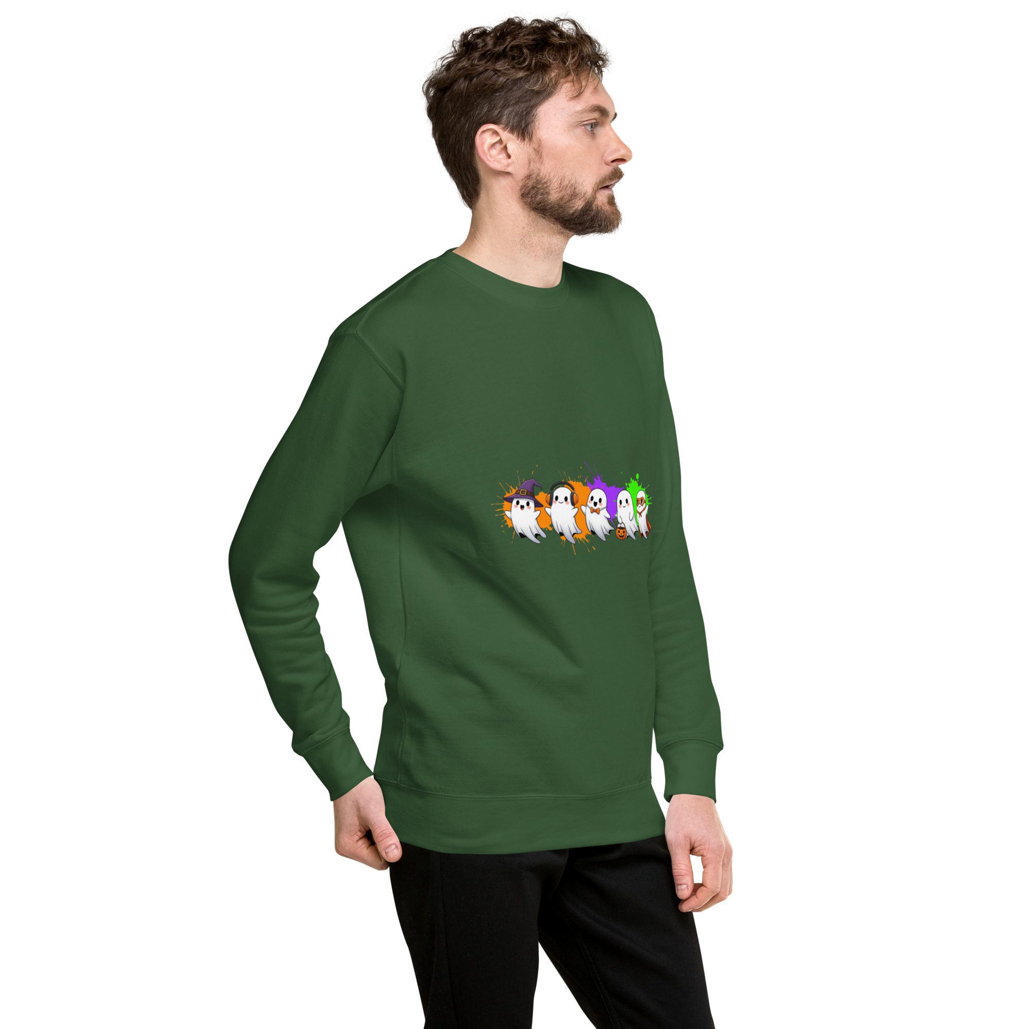 Ghostly Gathering Halloween Sweatshirt – Cozy Unisex Spooky Crewneck - Image 22