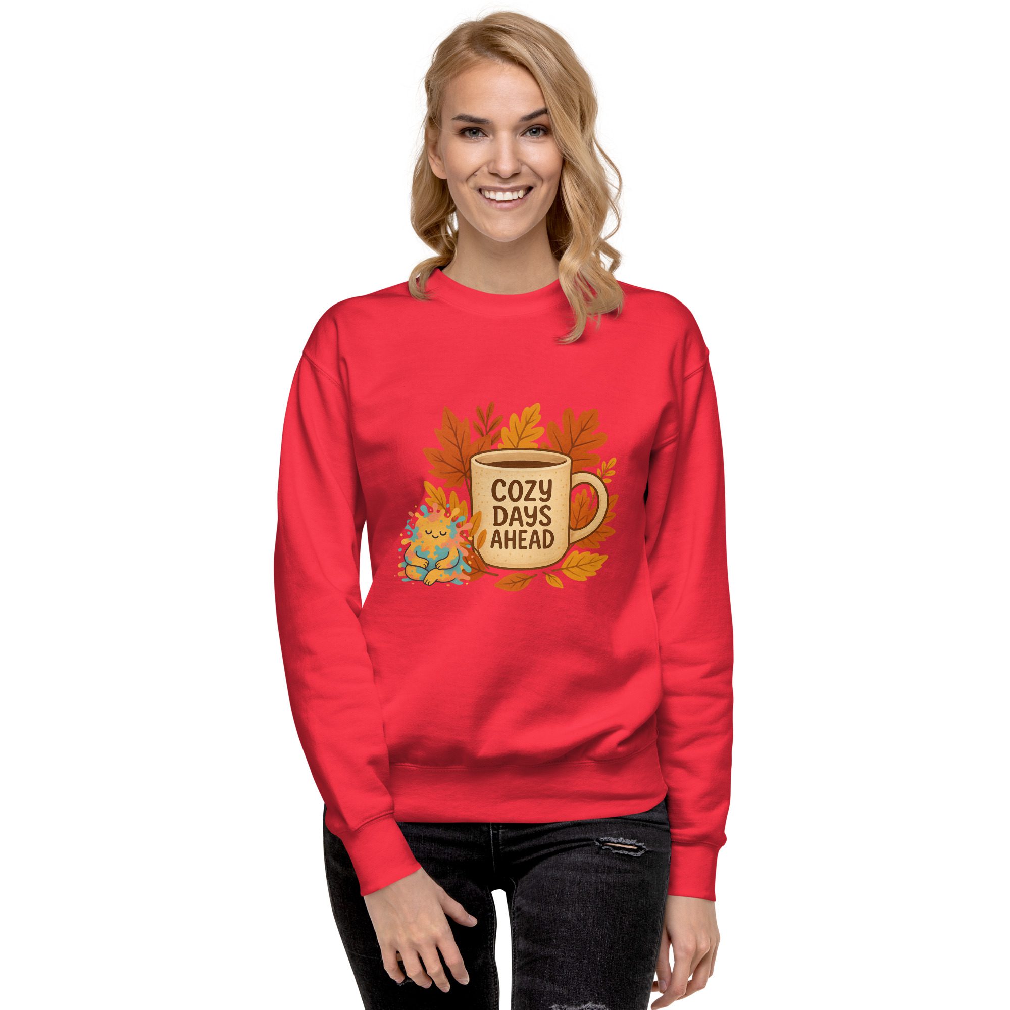Cozy Days & Splatty Vibes Autumn Unisex Sweatshirt - Image 16