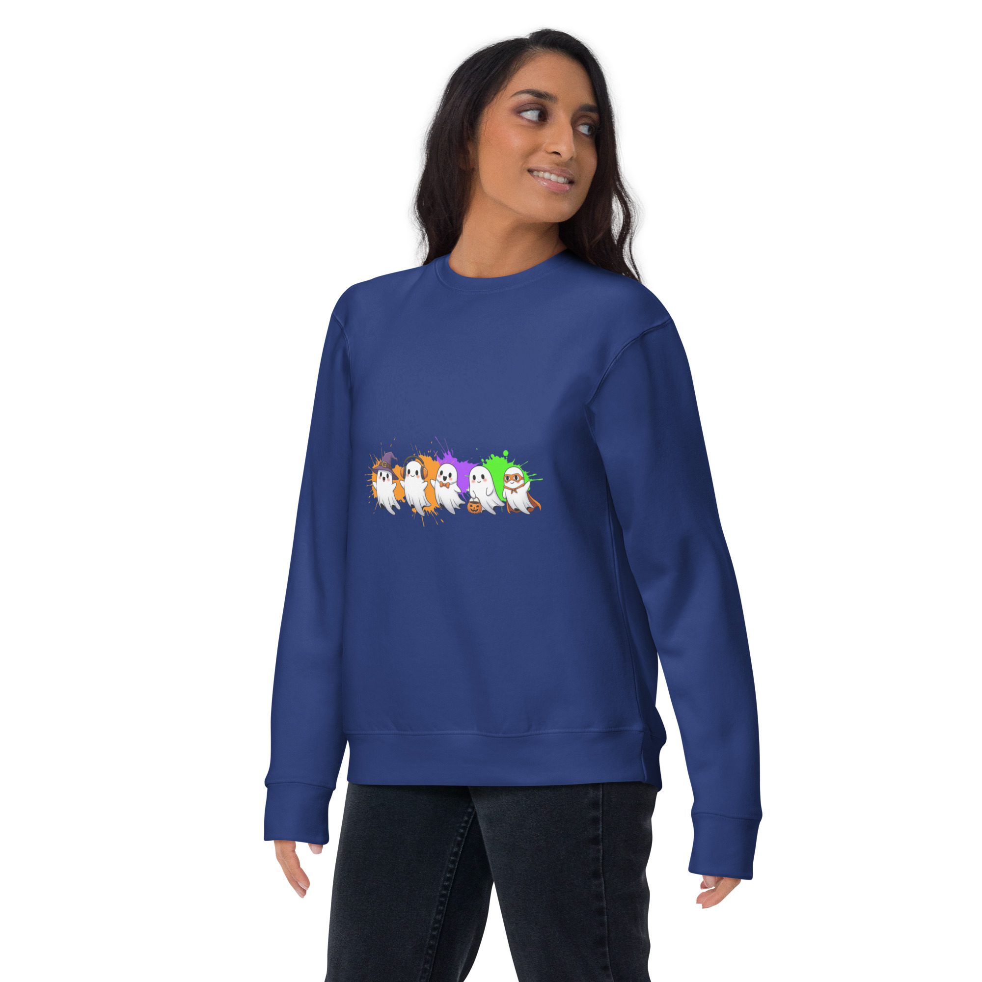 Ghostly Gathering Halloween Sweatshirt – Cozy Unisex Spooky Crewneck - Image 10