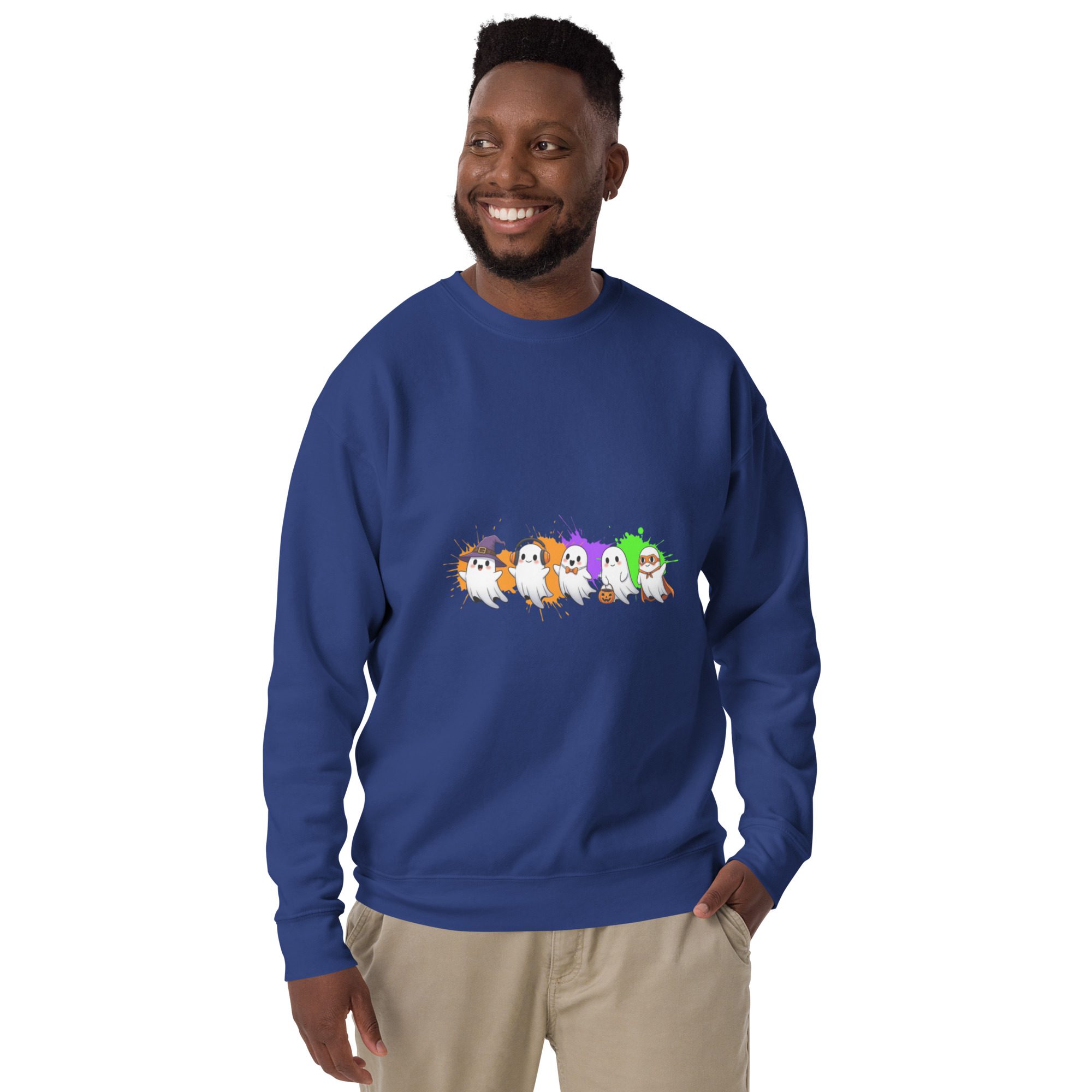 Ghostly Gathering Halloween Sweatshirt – Cozy Unisex Spooky Crewneck - Image 11