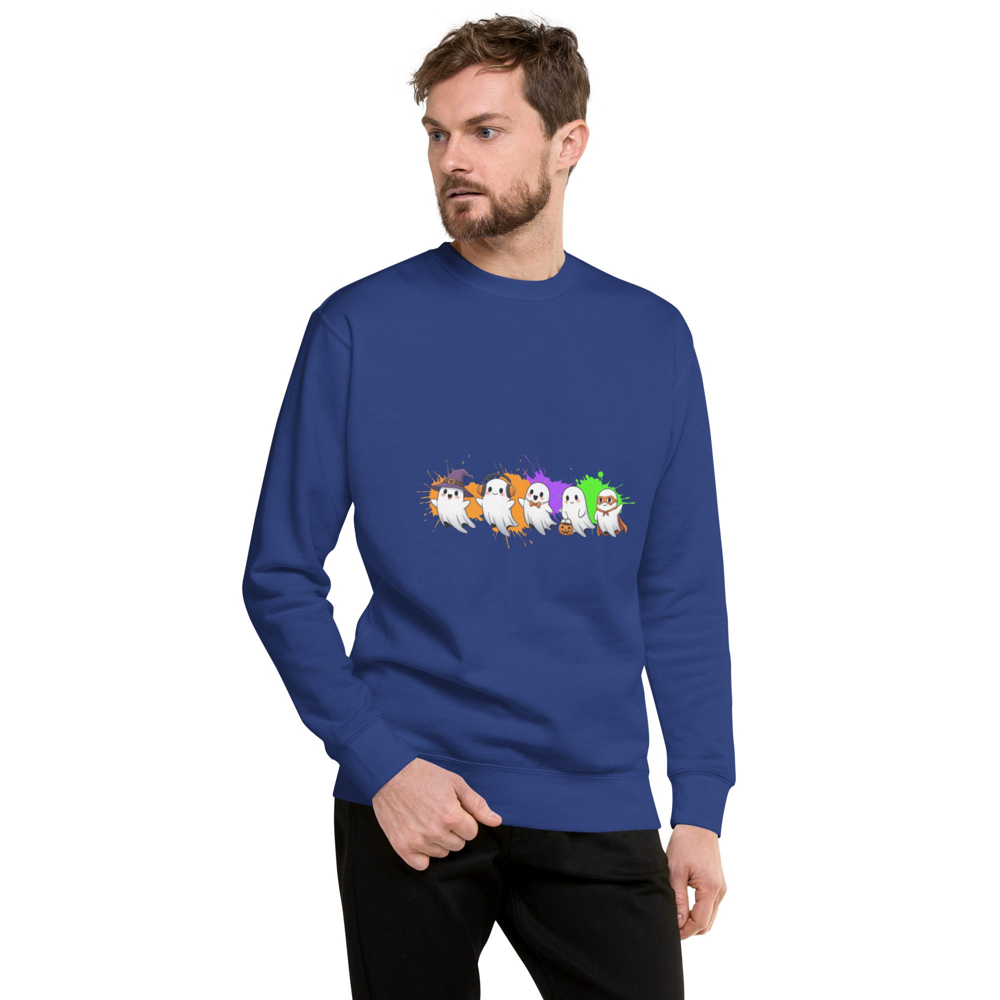 Ghostly Gathering Halloween Sweatshirt – Cozy Unisex Spooky Crewneck - Image 21