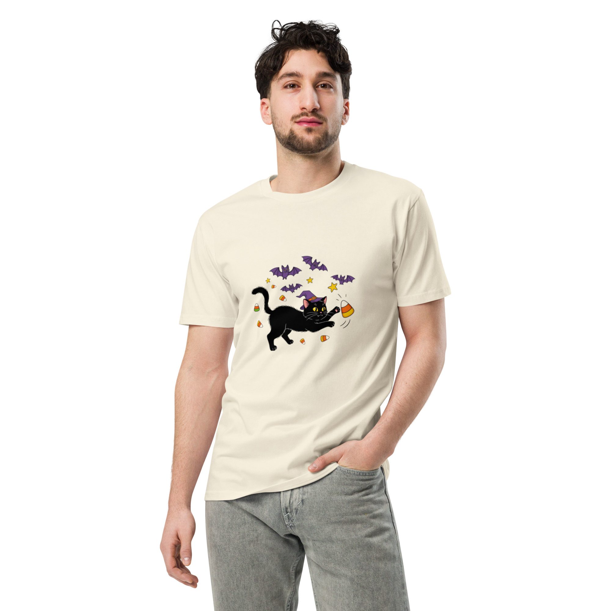 Witchy Cat Halloween Unisex T-Shirt – Spooky Cute Edition - Image 12