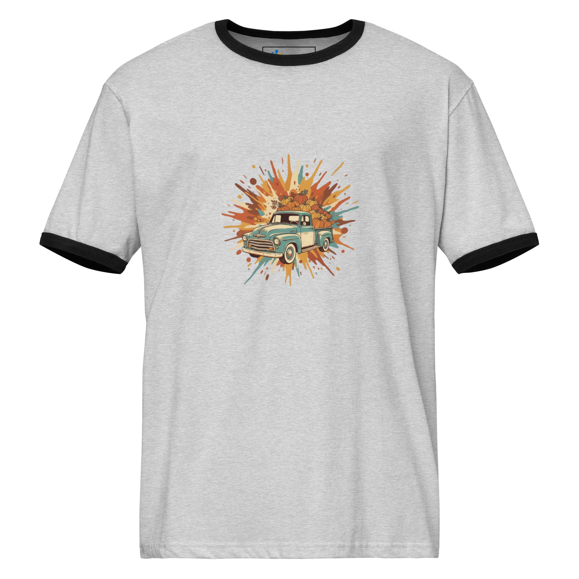 Retro Splash Ringer Tee – Vintage Car Unisex T-Shirt - Image 7