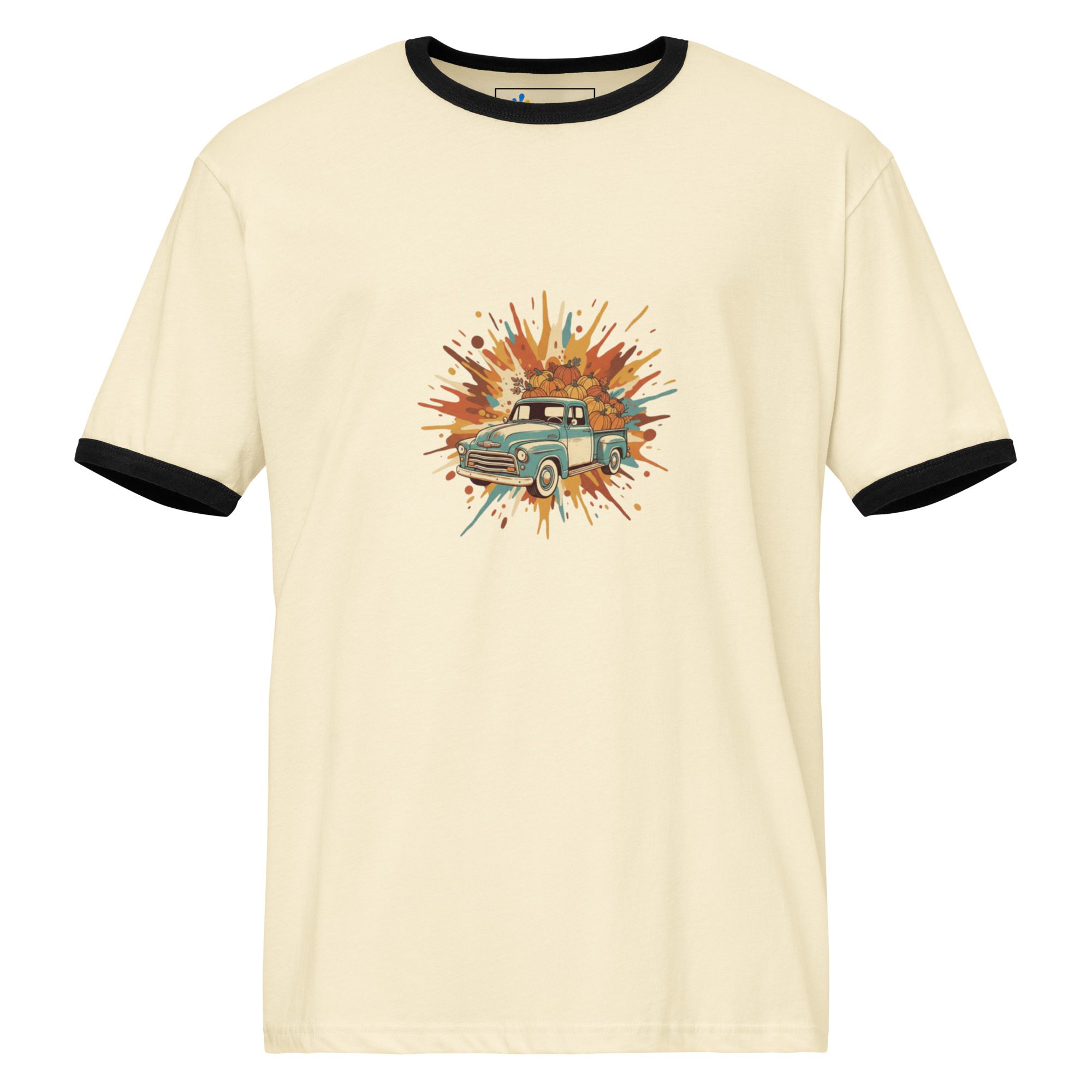 Retro Splash Ringer Tee – Vintage Car Unisex T-Shirt - Image 12