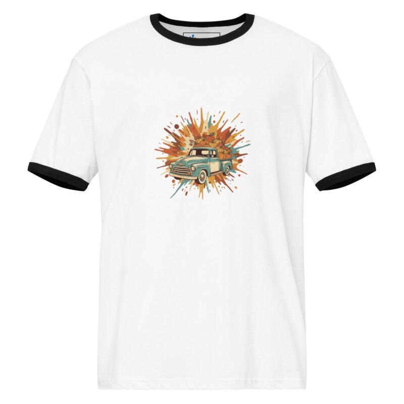 Retro Splash Ringer Tee – Vintage Car Unisex T-Shirt - Image 4