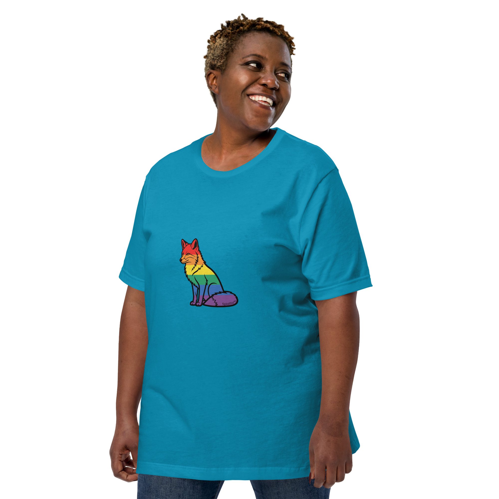 Rainbow Fox Pride Unisex Tee – Expressive Colors Edition - Image 9