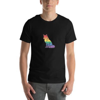 Rainbow Fox Pride Unisex Tee – Expressive Colors Edition