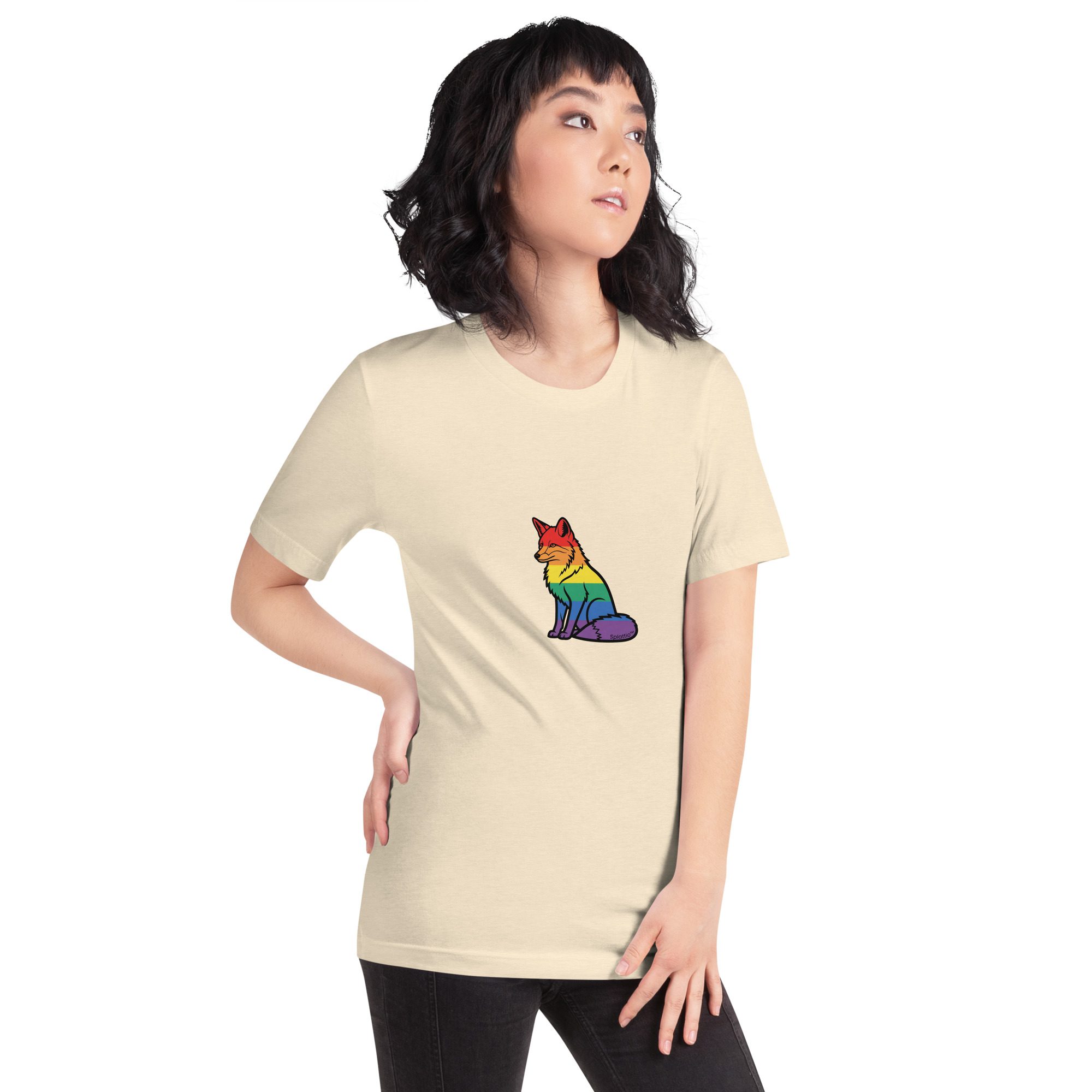 Rainbow Fox Pride Unisex Tee – Expressive Colors Edition - Image 11