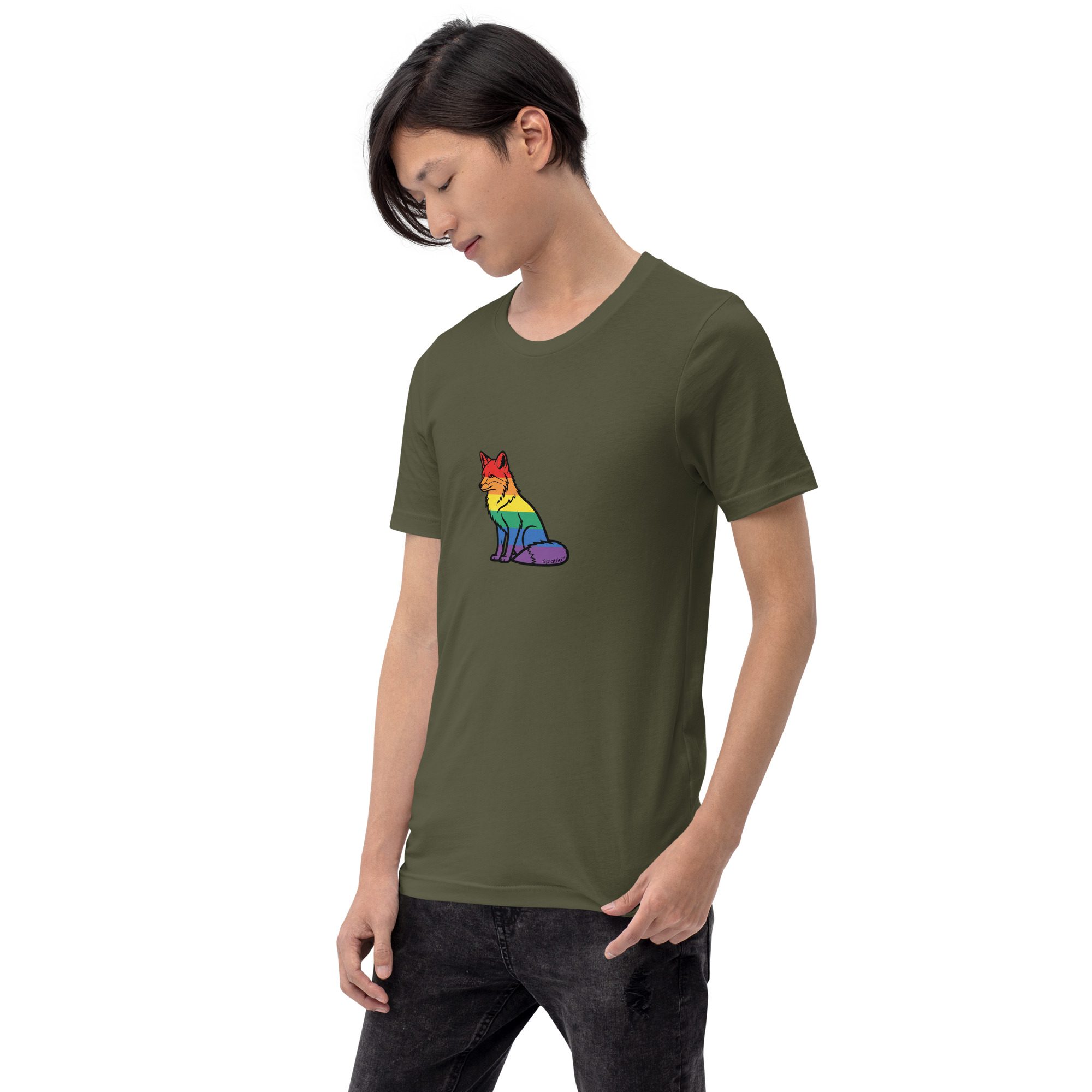 Rainbow Fox Pride Unisex Tee – Expressive Colors Edition - Image 7