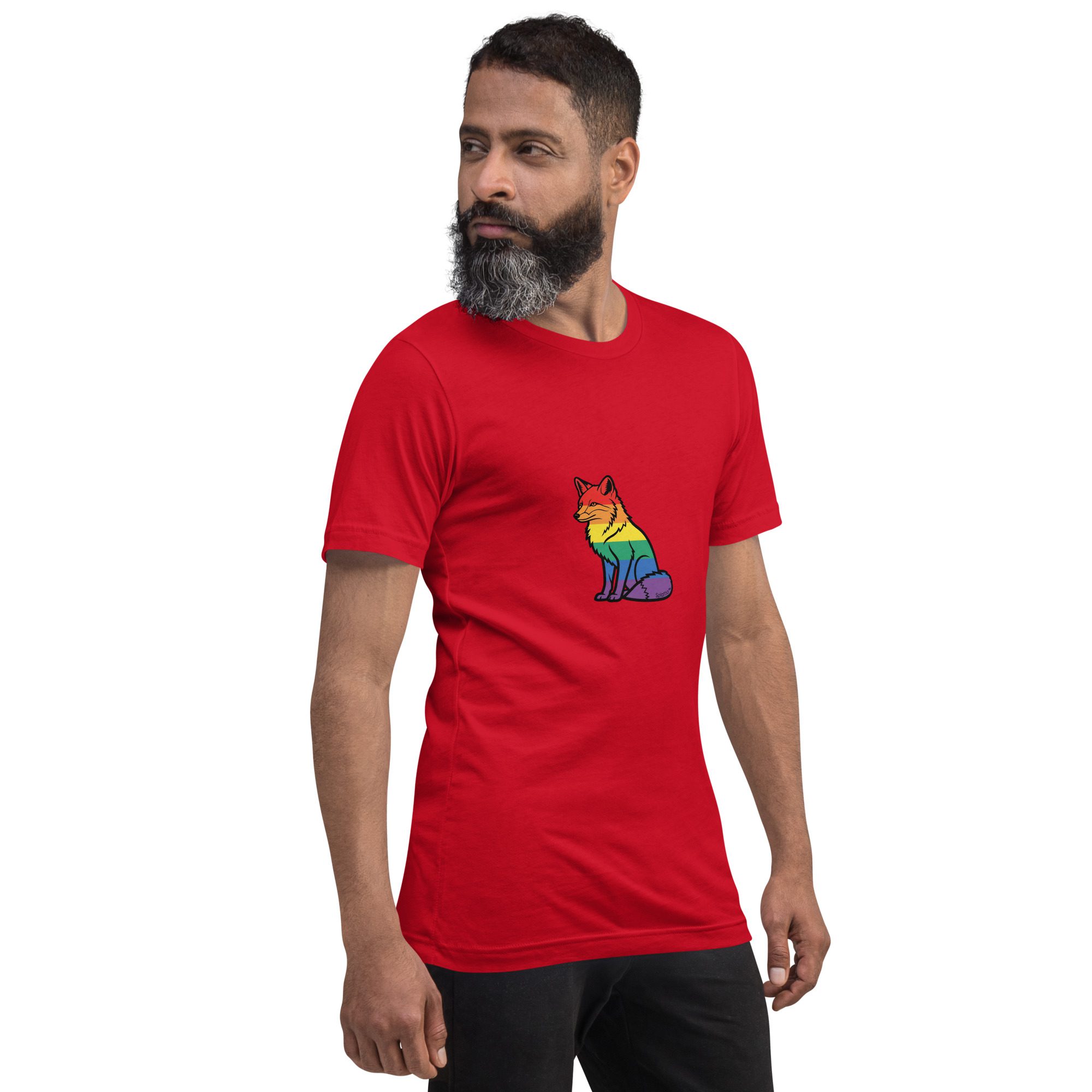 Rainbow Fox Pride Unisex Tee – Expressive Colors Edition - Image 3